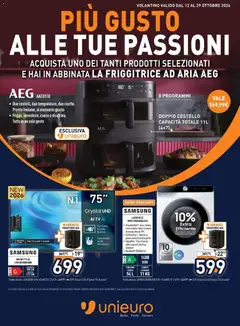 Anteprima del volantino Unieuro volantino Più gusto alle tue passioni valido a partire dal 12/10/2026