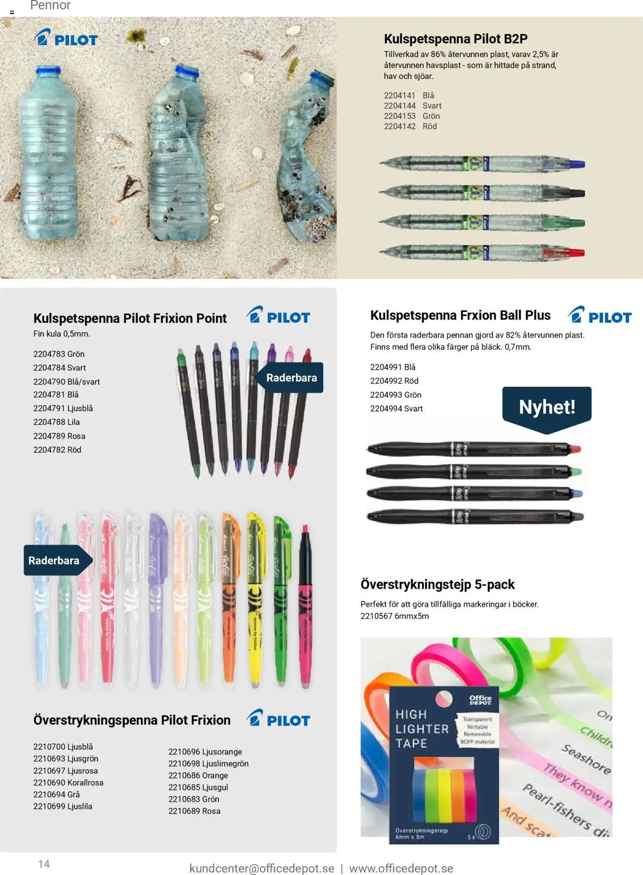 Office Depot reklamblad aktuell från 01/09/2025 | Sida: 14 | Produkter: Håv, Överstrykningspenna