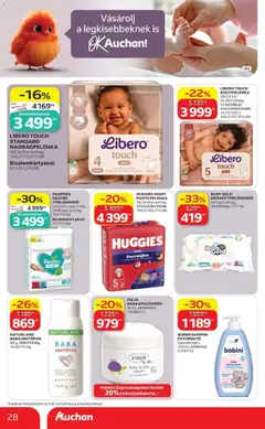 Auchan akciós újság Szolnok - amely érvényes a következő dátumtól: 2026.08.27. | Oldal: 28 | Termékek: Pelenka, Sampon, Bugyipelenka, Baba