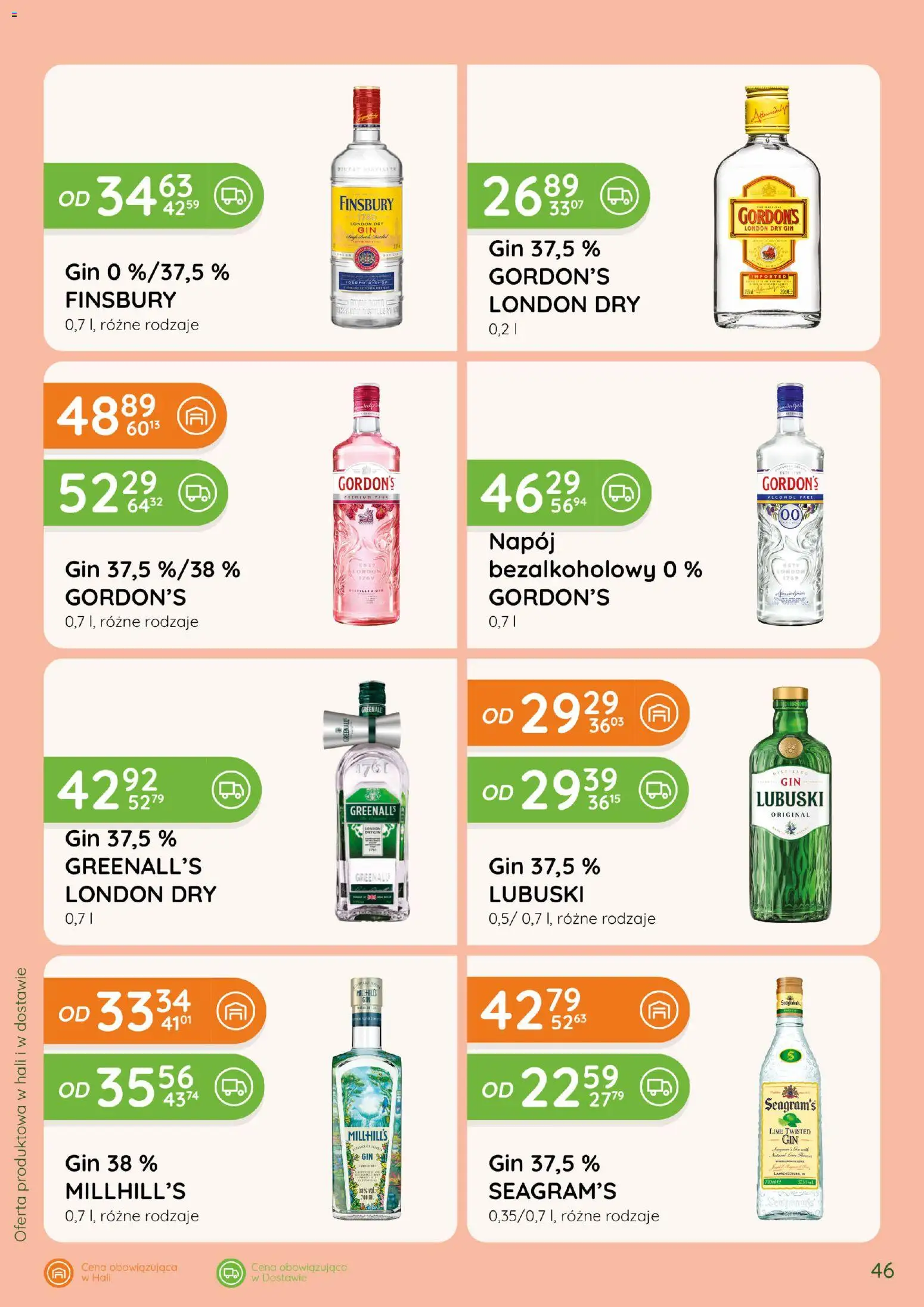 Eurocash gazetka - Katalog Alkoholowy od 01.10.2026 | Strona: 46 | Produkty: London dry gin, Gin