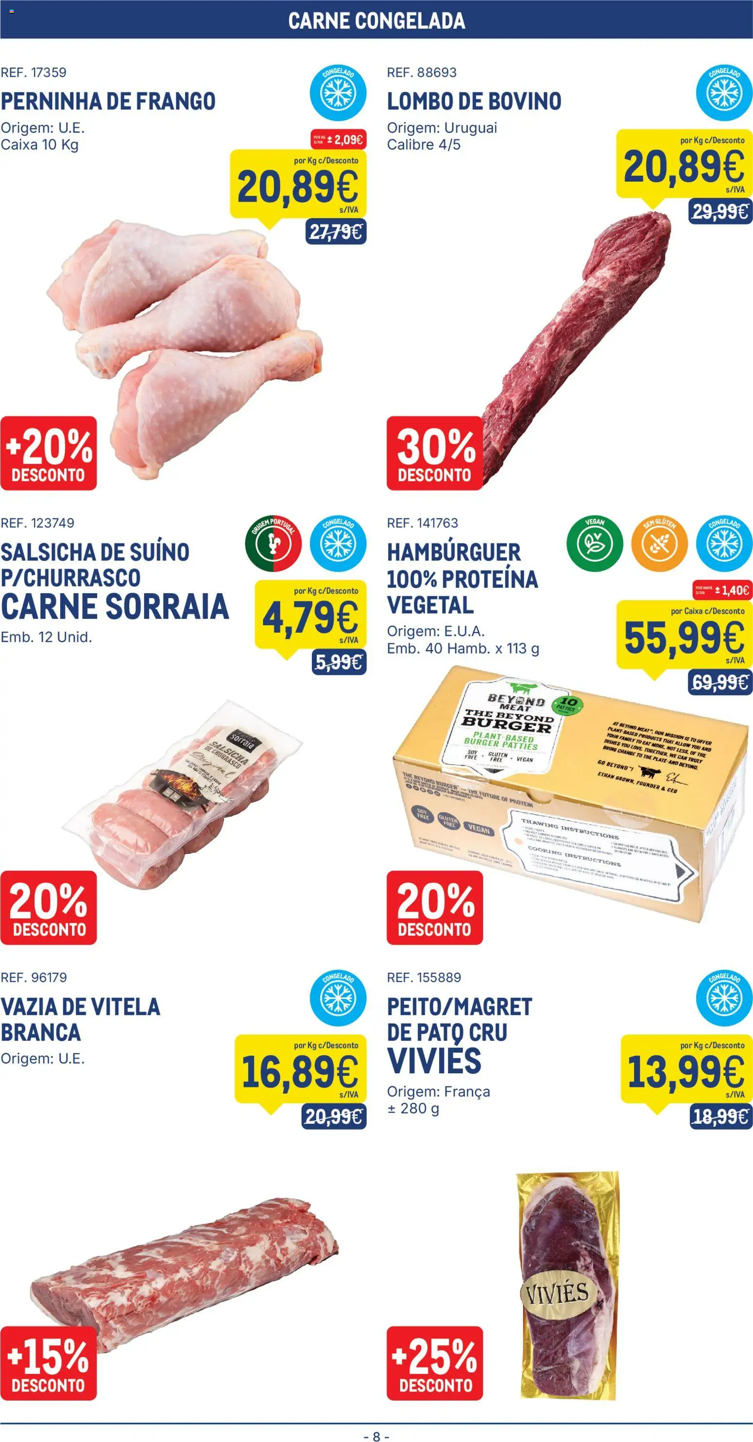Makro folheto │ válido de 07/07/2026 | Página: 8 | Produtos: Salsicha, Caixa, Carne, Proteina