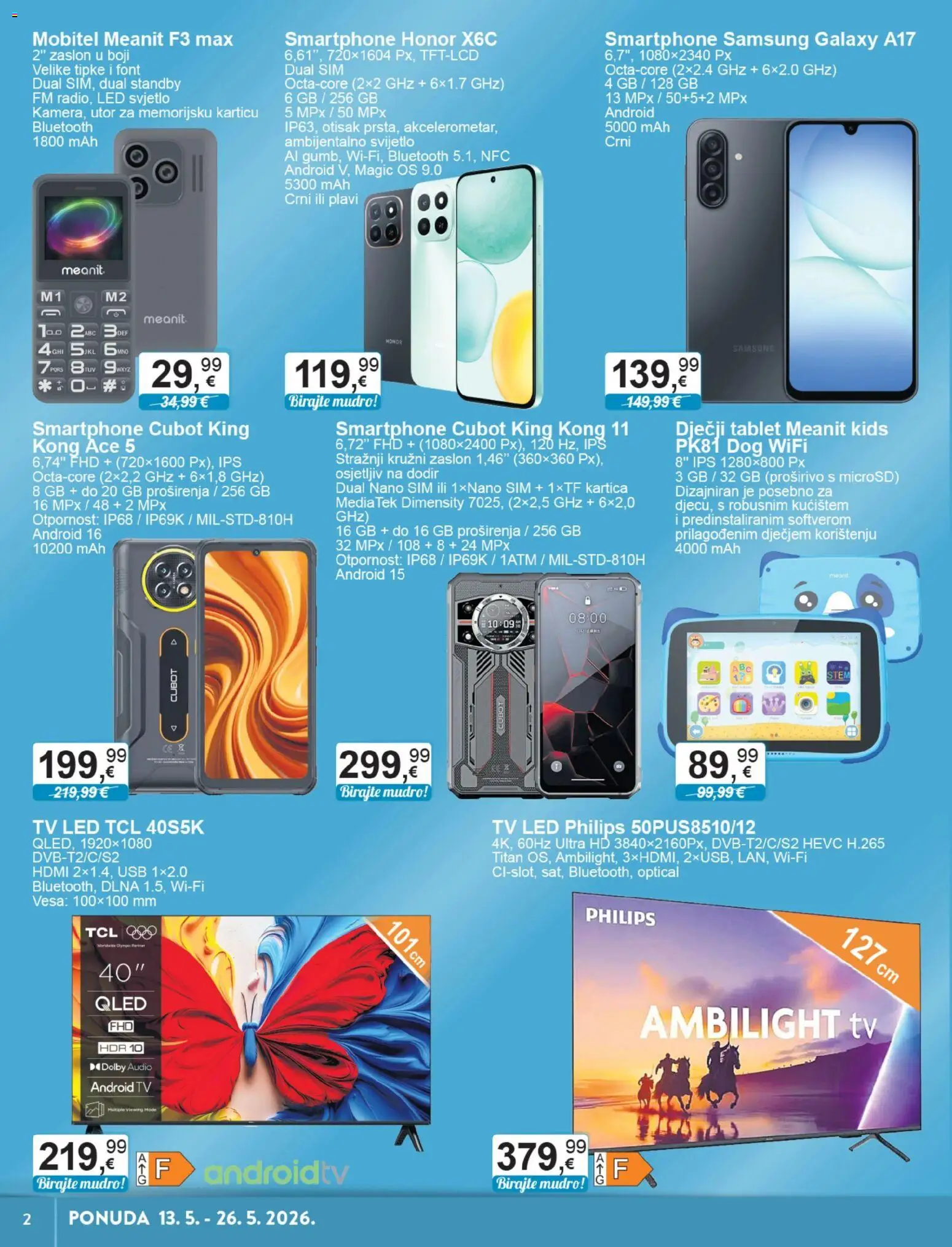 KTC katalog | vrijedi od 13.05.2026 | Stranica: 2 | Proizvodi: Tablet, Tv, Audio, USB