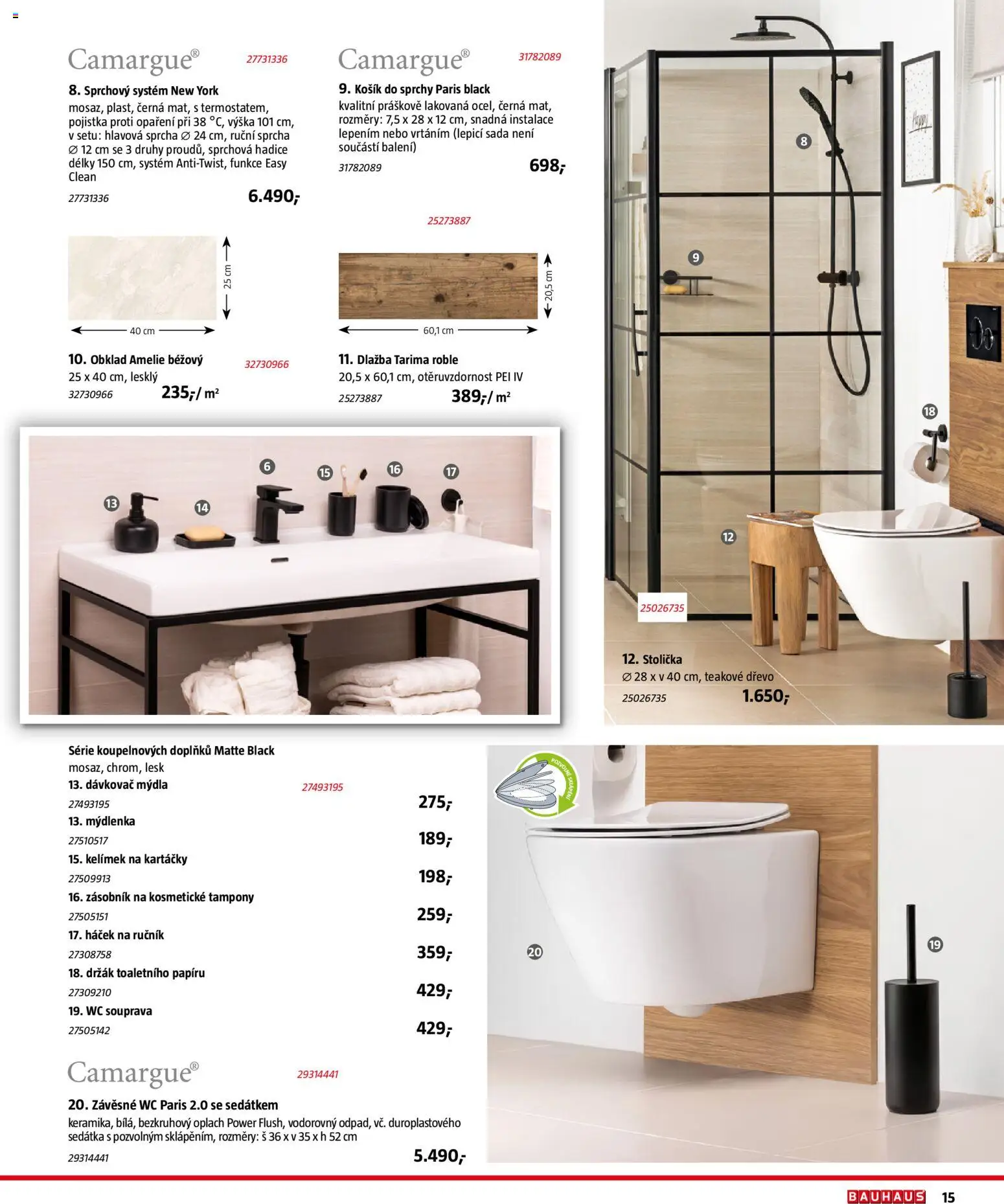 Katalog Sanita od 29.09.2026 | Strana: 15 | Produkty: Ručník, Sprchová hadice, Dávkovač, Sprcha