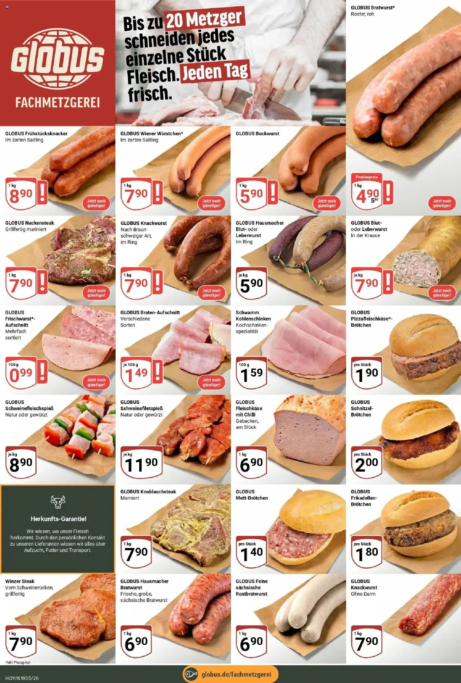 Globus Prospekt Hoyerswerda – gültig ab 24.08.2026 | Seite: 10 | Produkte: Bockwurst, Bratwurst, Schnitzel, Fleisch