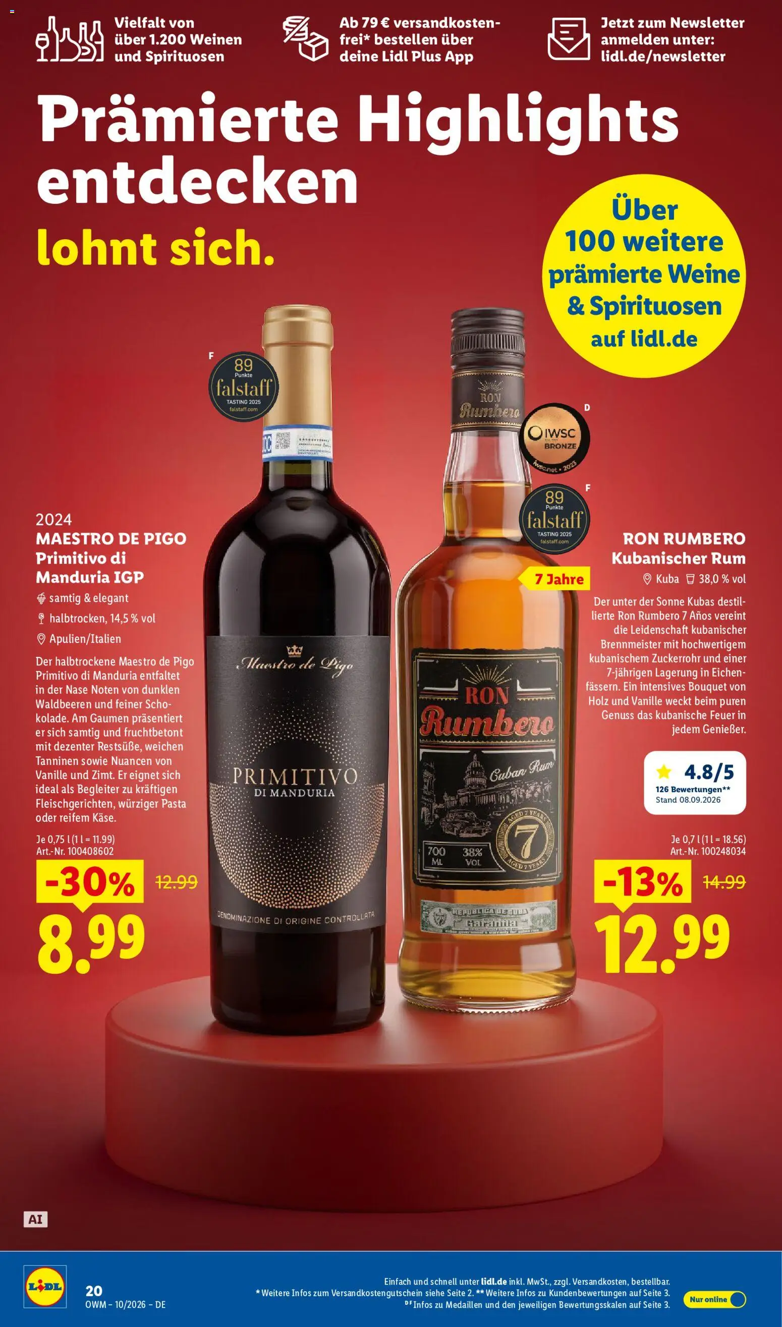 Lidl Německo leták - Wein & Spirituosen od 01.10.2026 | Strana: 20