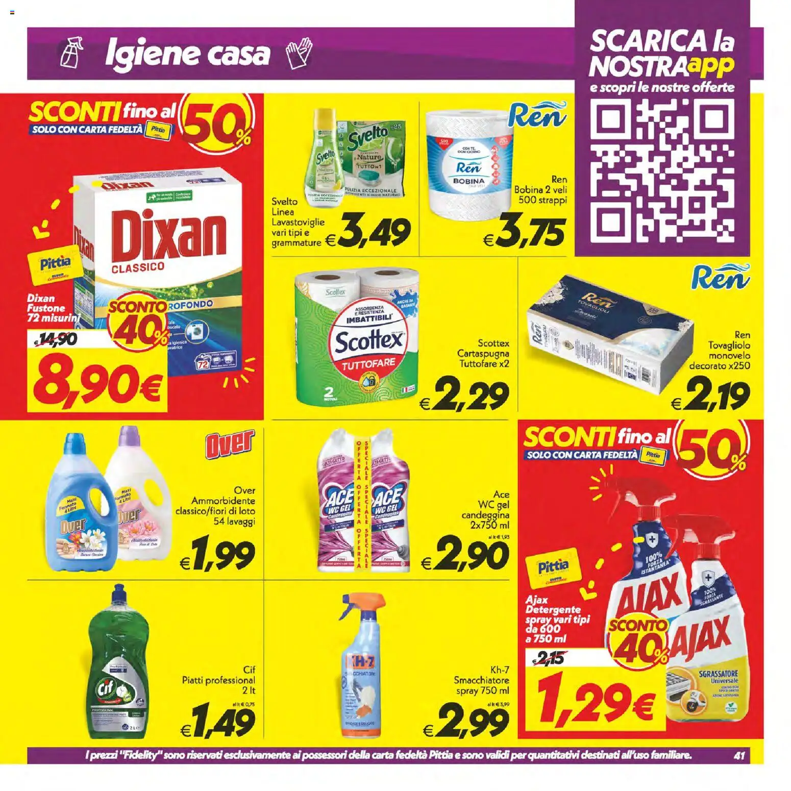 Volantino SuperConveniente del 02/07/2026 | Pagina: 41 | Prodotti: Ammorbidente, Detergente, Candeggina, Lavastoviglie