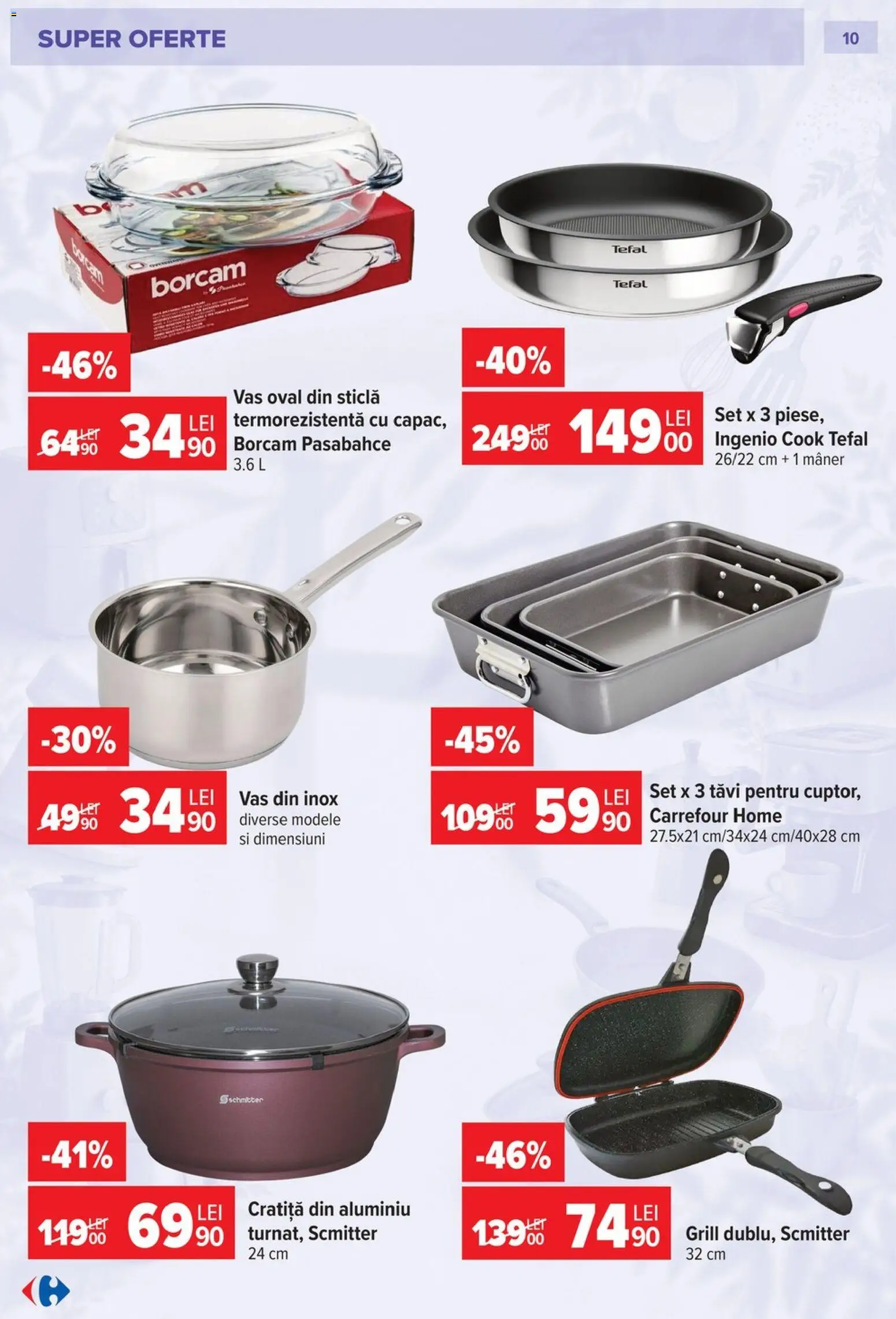 Noul catalog Carrefour – valabil de la 23.09.2026 | Pagină: 10 | Produse: Cratiță, Grill, Mâner
