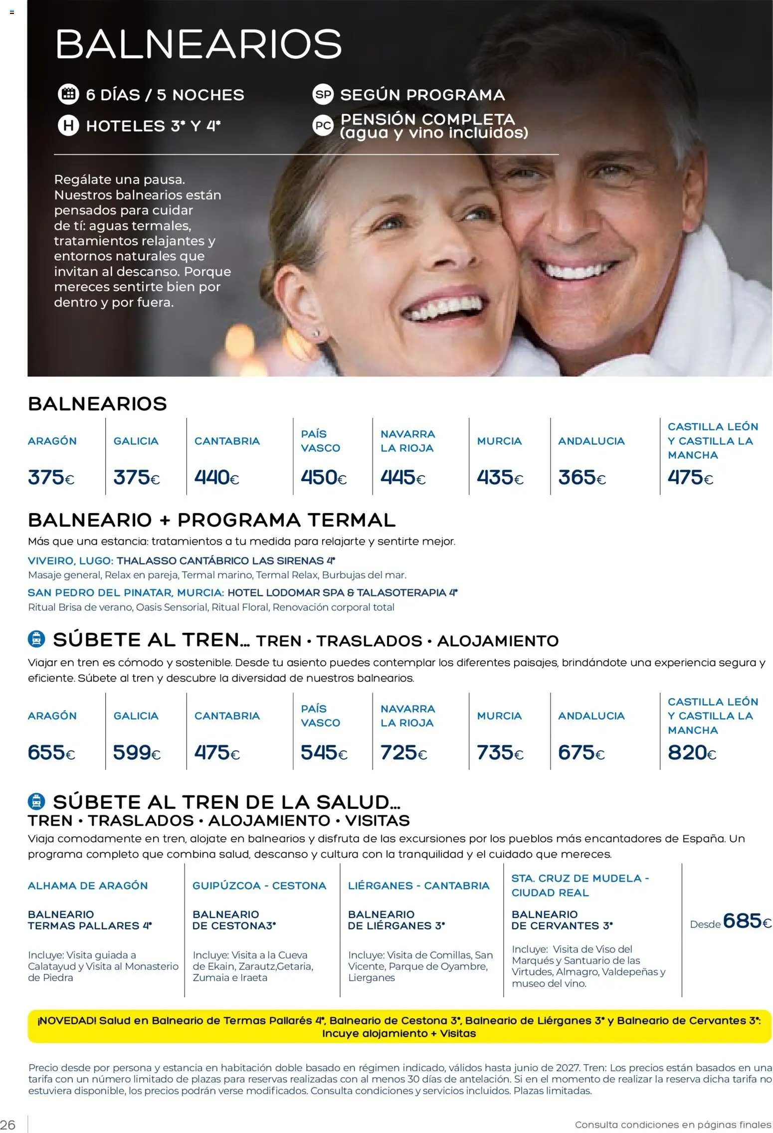 Viajes El Corte Inglés Club de Vacaciones otoño primavera │ válido desde el 01/09/2026 | Página: 26 | Productos: Vino, Agua