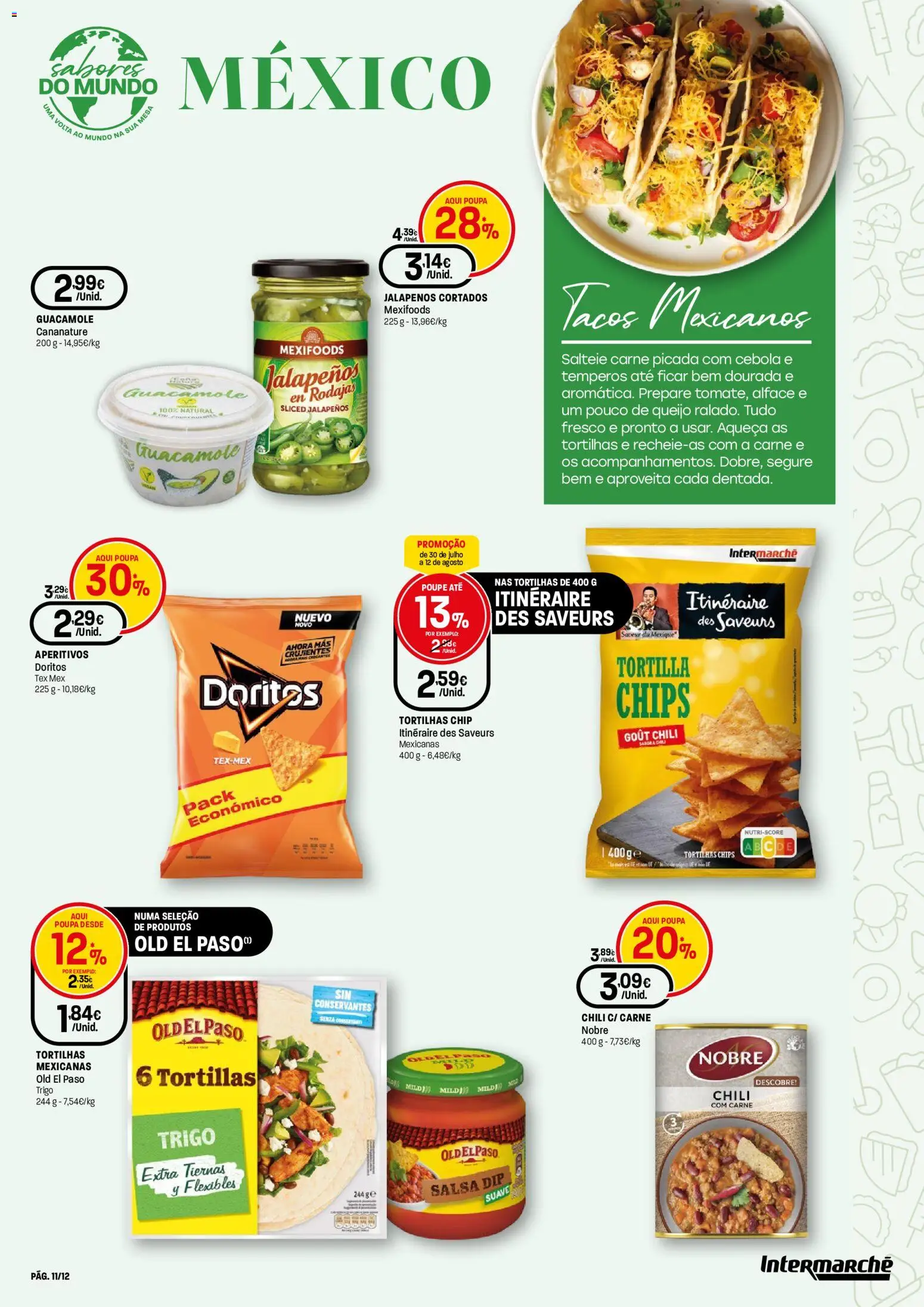 Intermarché folheto Super │ válido de 30/07/2026 | Página: 11 | Produtos: Carne picada, Mesa, Queijo, Carne