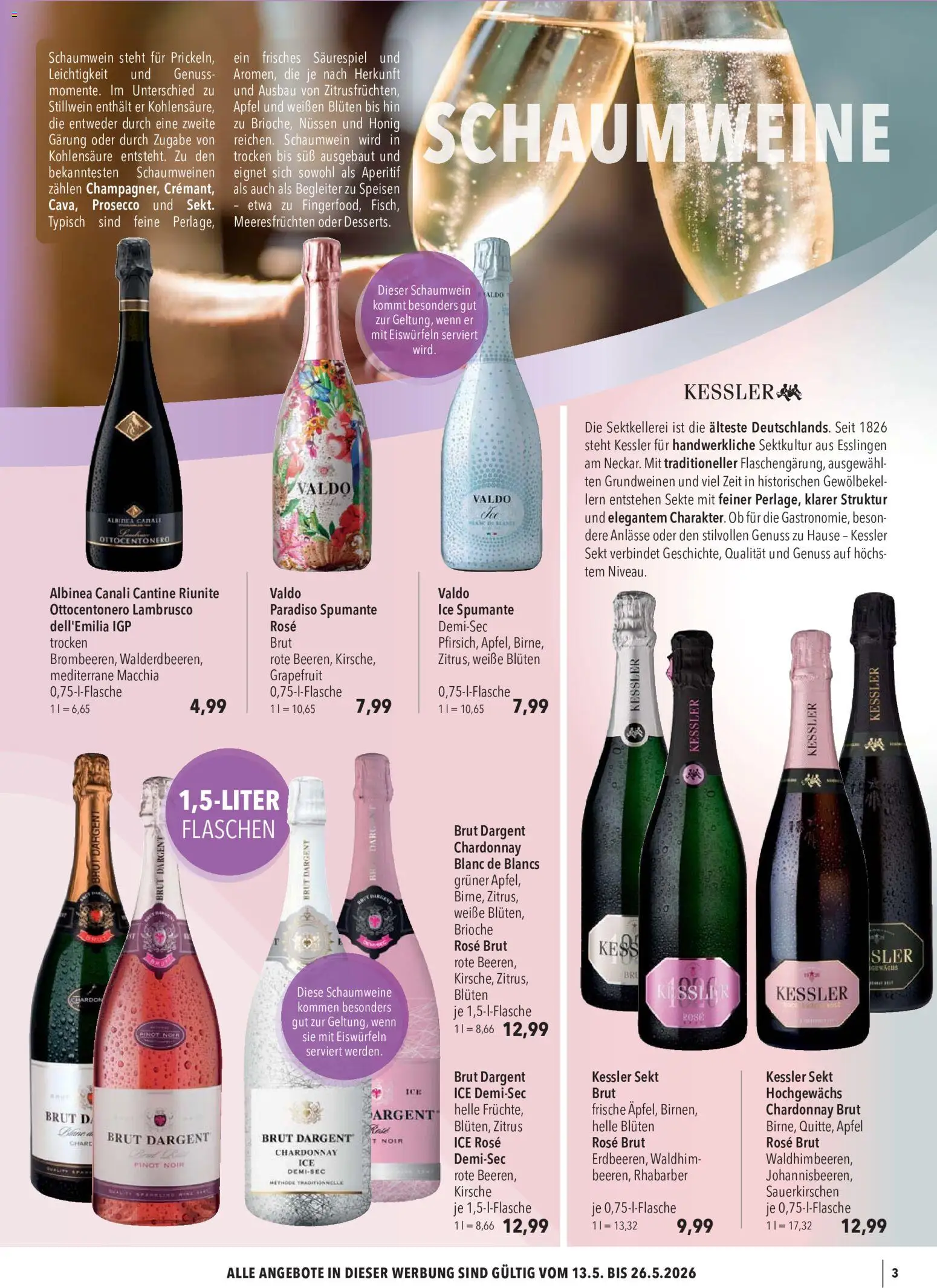 CITTI Markt Weine zu Pfingsten – gültig ab 13.05.2026 | Seite: 3 | Produkte: Sekt, Grapefruit, Prosecco, Rhabarber