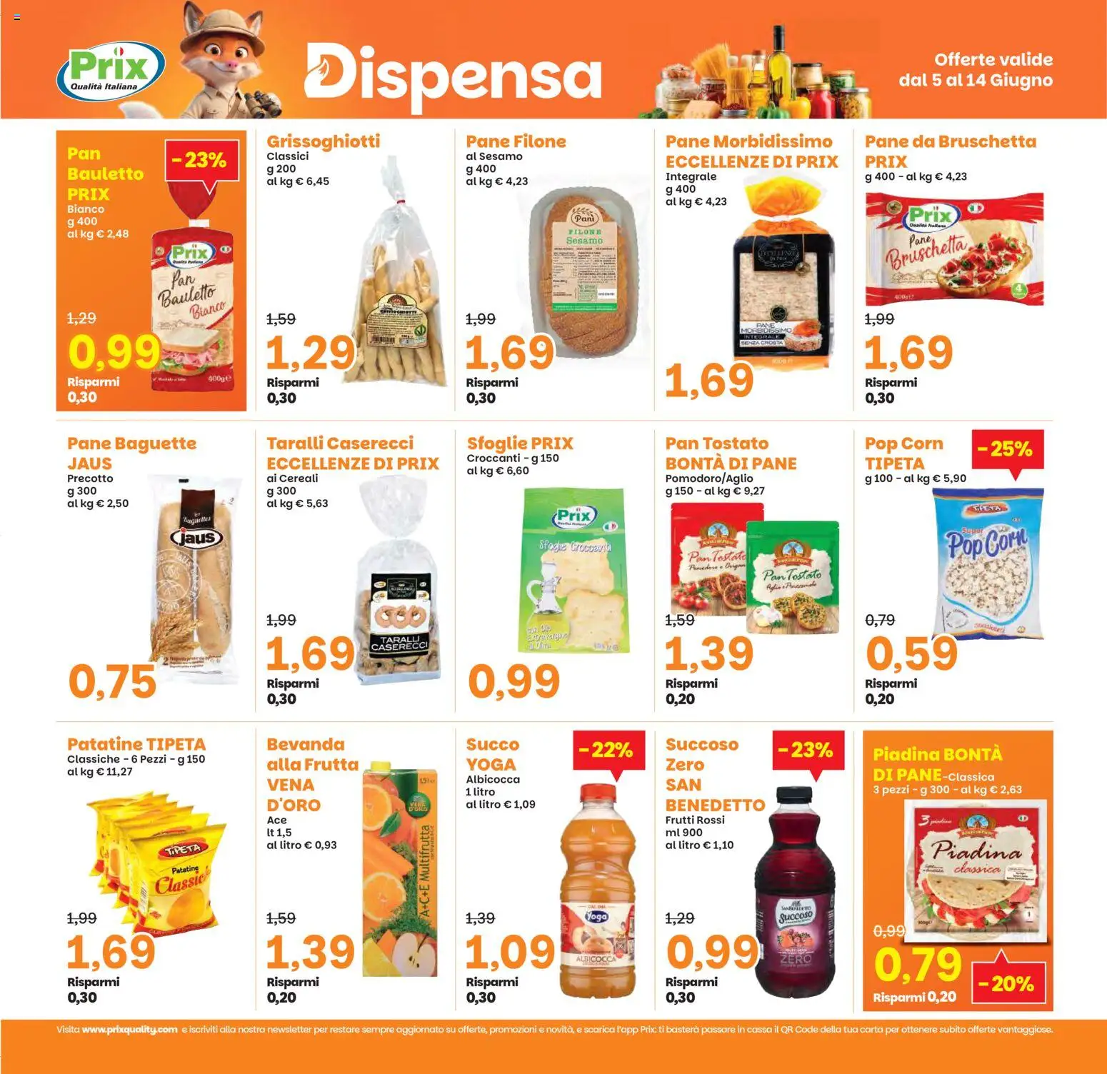 Volantino Prix del 05.06.2026 | Pagina: 17 | Prodotti: Cereali, Patatine, Piadina, Taralli