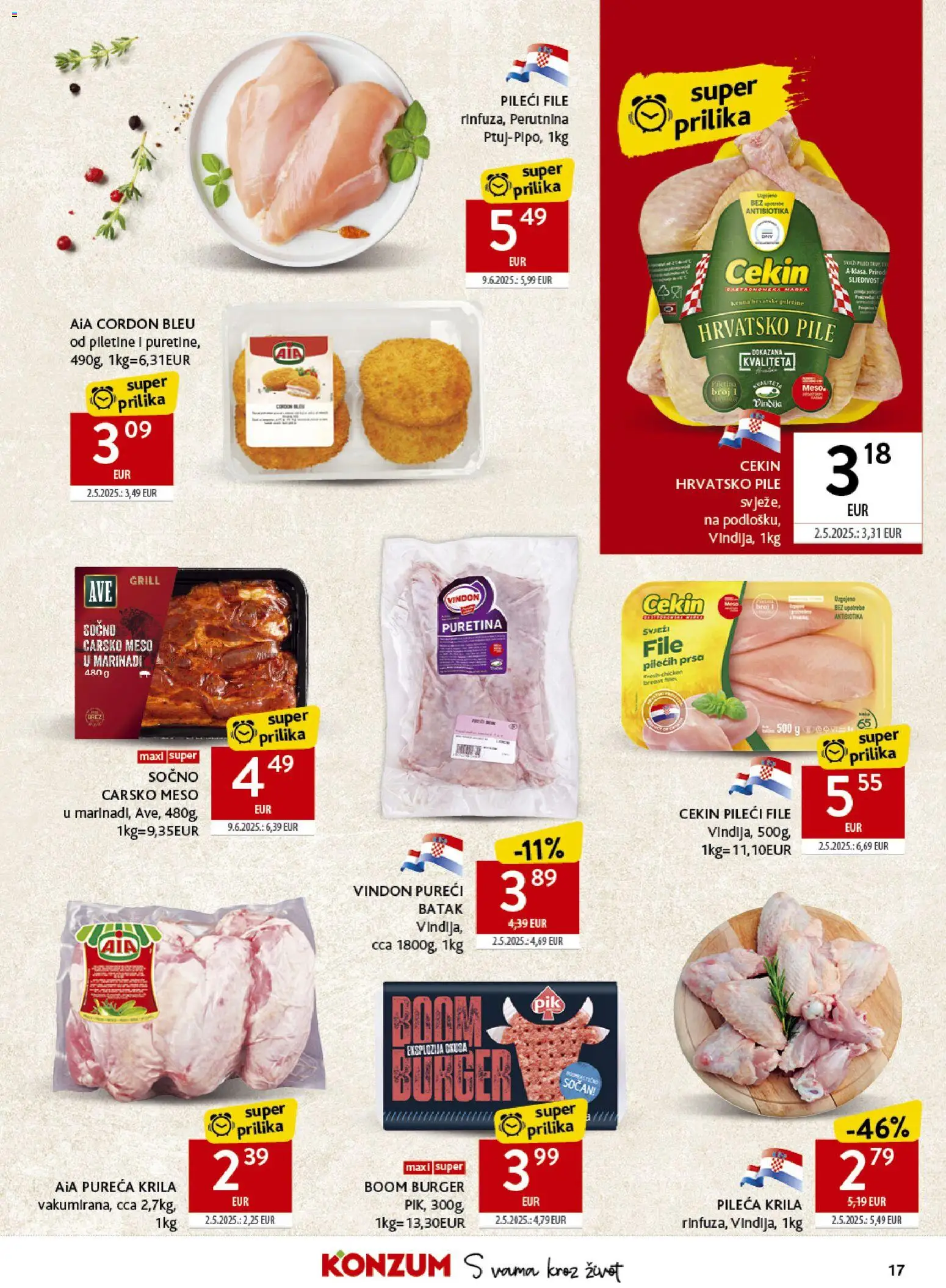 Konzum HR akciós ujság - amely érvényes a következő dátumtól: 17.06.2026 | Oldal: 17 | Termékek: Cordon bleu, Grill