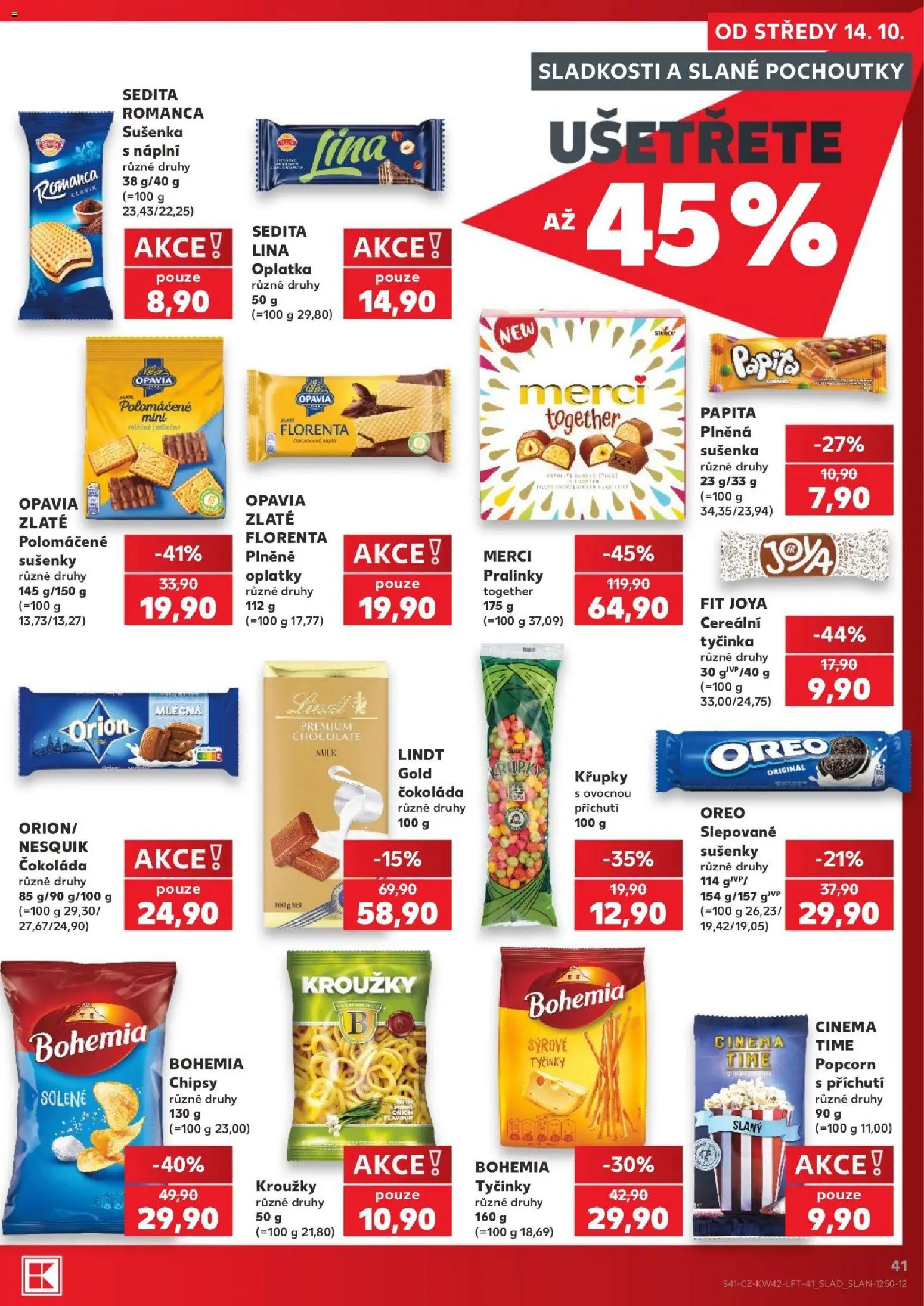Kaufland leták - Ostrava od 14.10.2026 | Strana: 41 | Produkty: Merci, Tyčinky, Nesquik, Popcorn