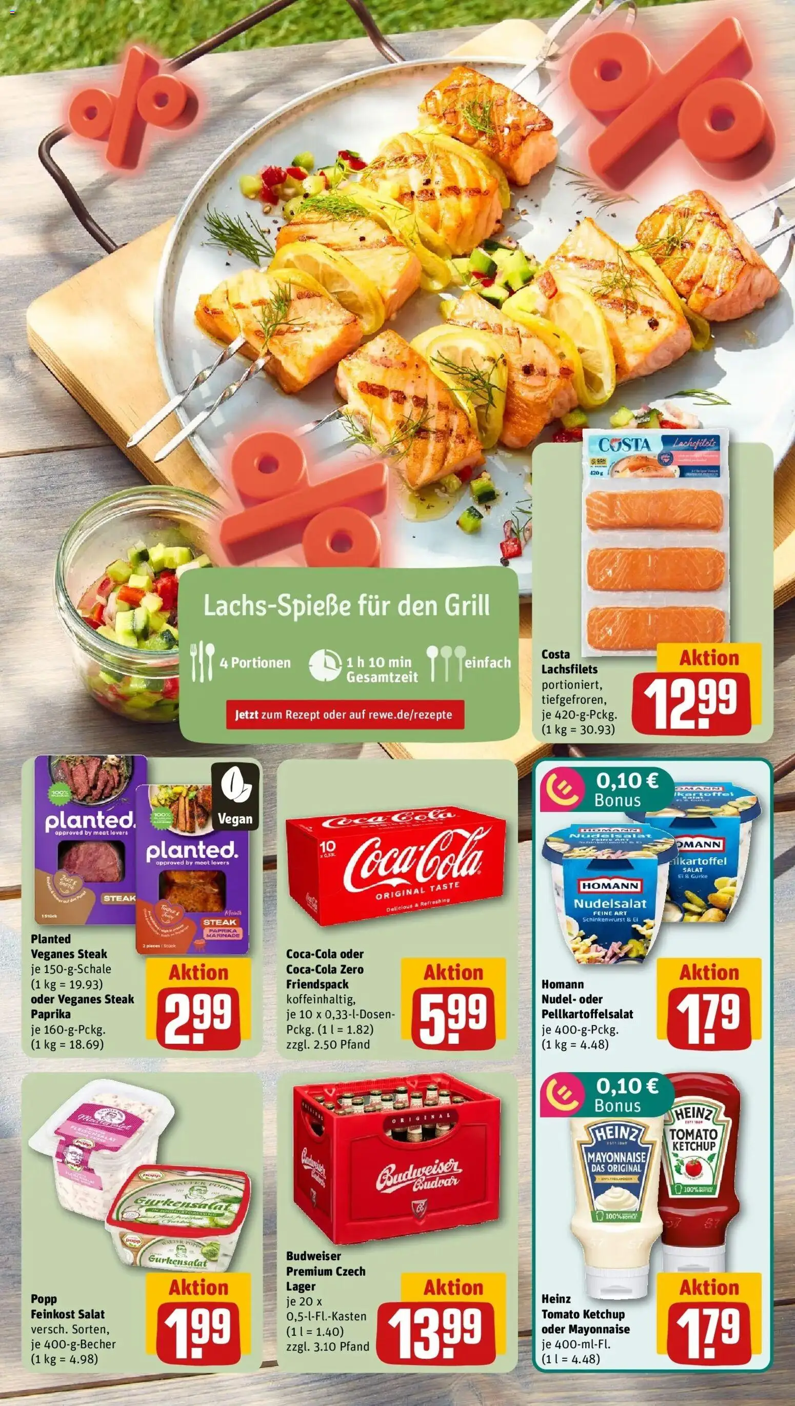 REWE Prospekt ab 03.08.2026 zum Blättern » Angebote | Seite: 5 | Produkte: Cola, Mayonnaise, Ketchup, Salat