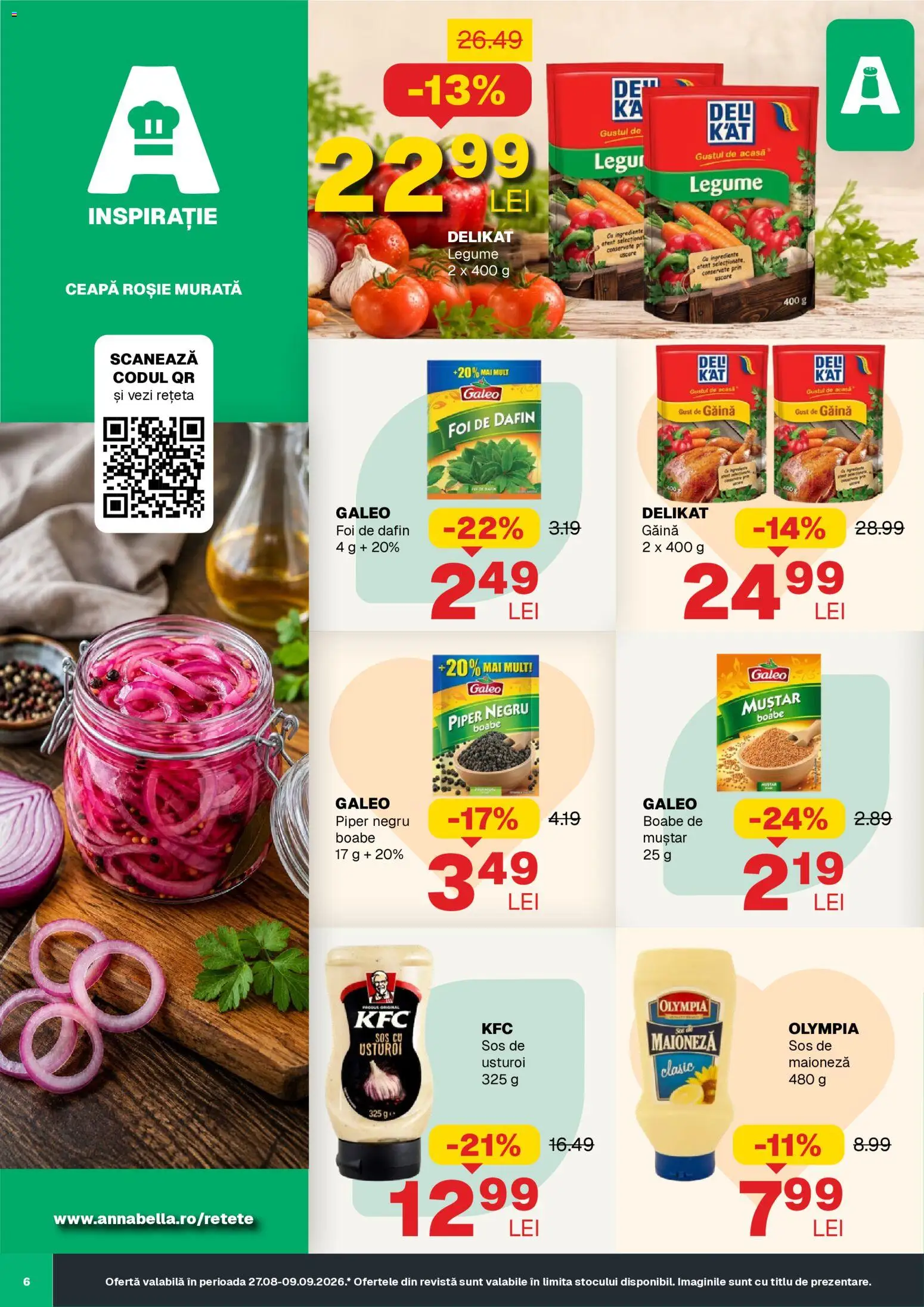 Noul catalog Annabella – valabil de la 27.08.2026 | Pagină: 6 | Produse: Muștar, Legume, Maioneză, Piper
