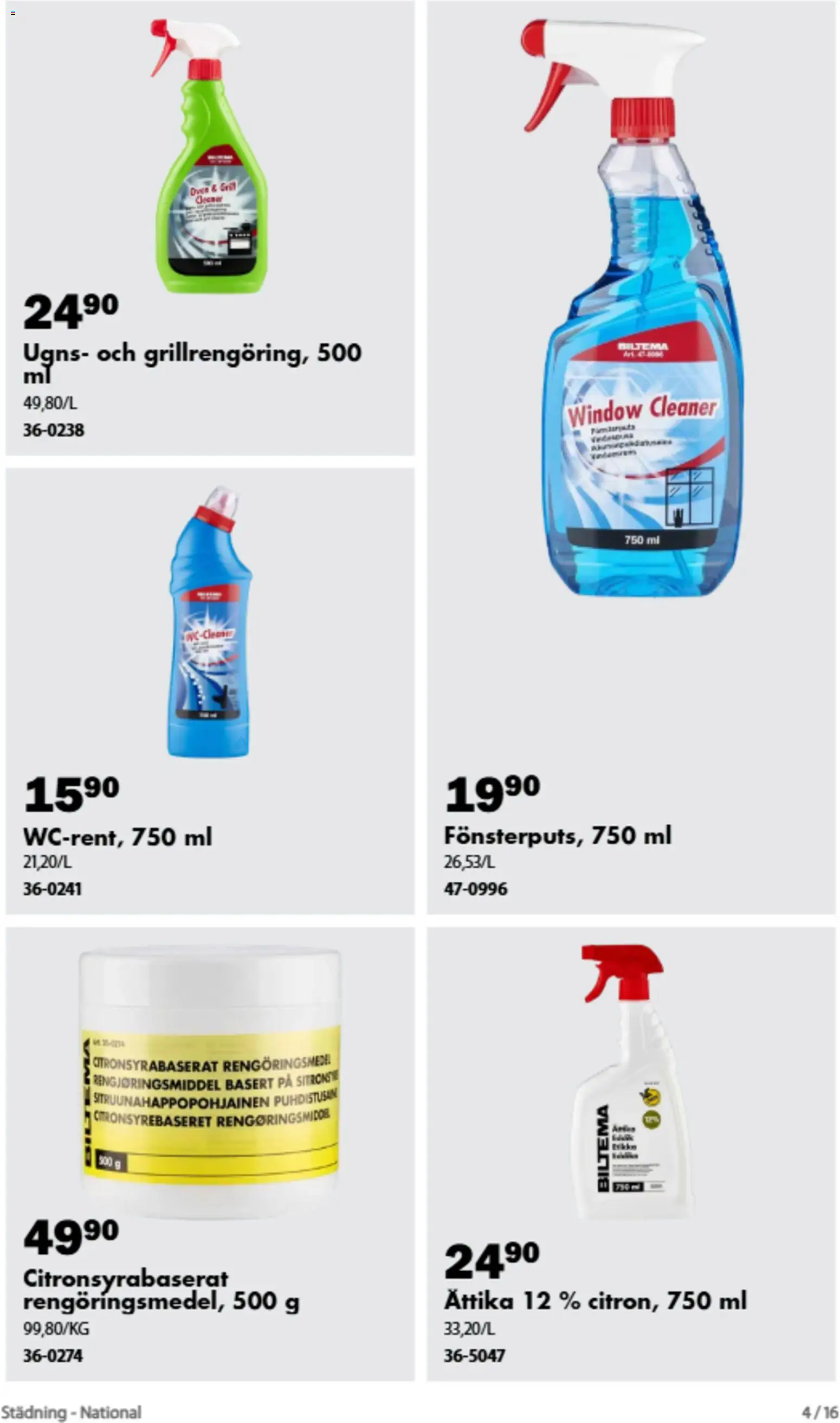 Biltema reklamblad aktuell från 20/08/2026 | Sida: 5 | Produkter: Rengöringsmedel, Ättika