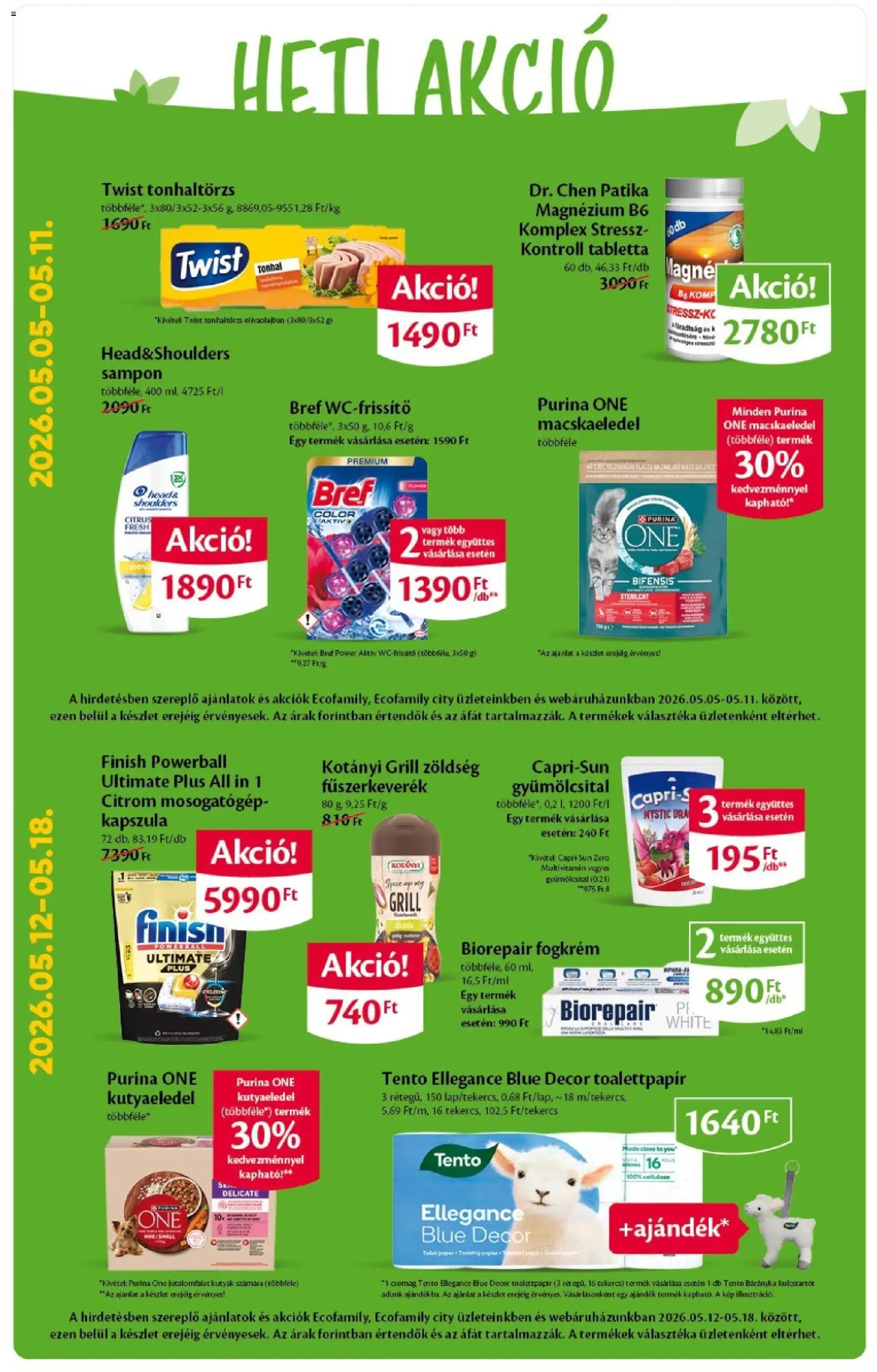 EcoFamily akciós ujság - amely érvényes a következő dátumtól: 07.05.2026 | Oldal: 6 | Termékek: Gyümölcsital, Sampon, Zöldség, Citrom