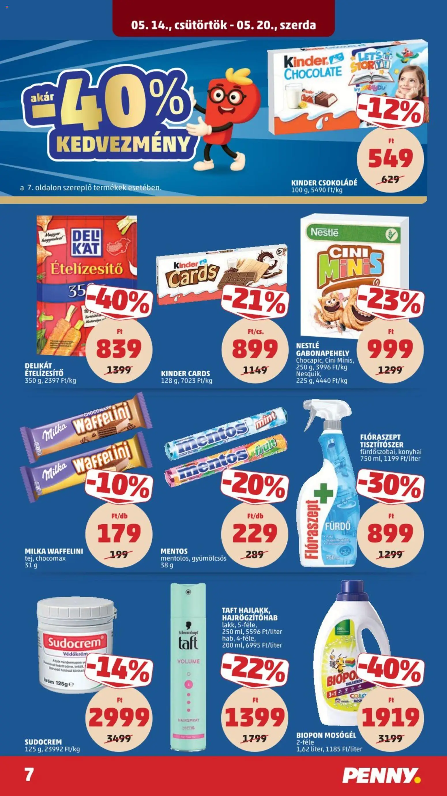 PENNY akciós ujság - amely érvényes a következő dátumtól: 14.05.2026 | Oldal: 9 | Termékek: Nesquik, Csokoládé, Bor, Ételízesítő