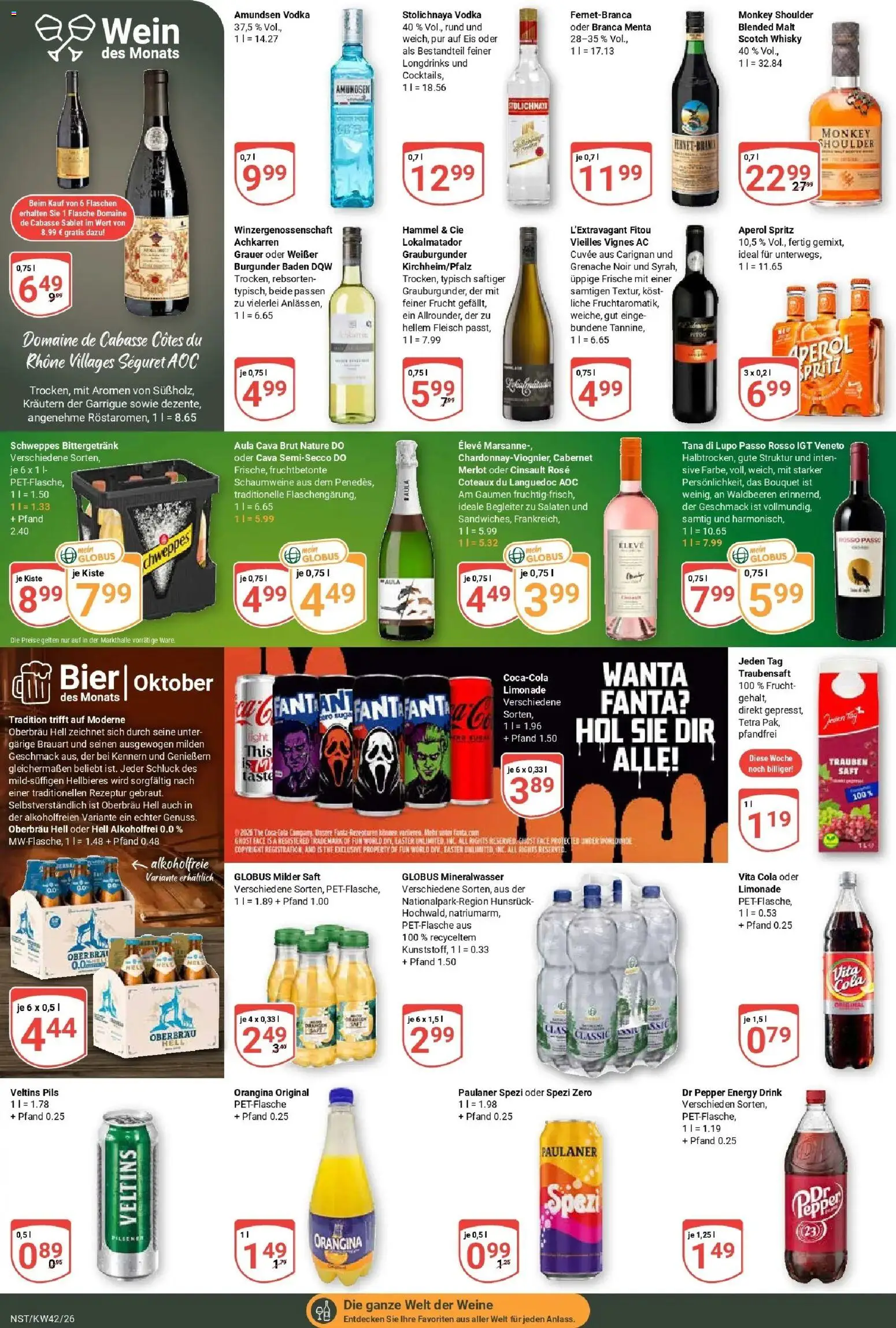 Globus Prospekt Neustadt (ab 12.10.2026) » Angebote online | Seite: 18 | Produkte: Energy, Schweppes, Aperol, Paulaner