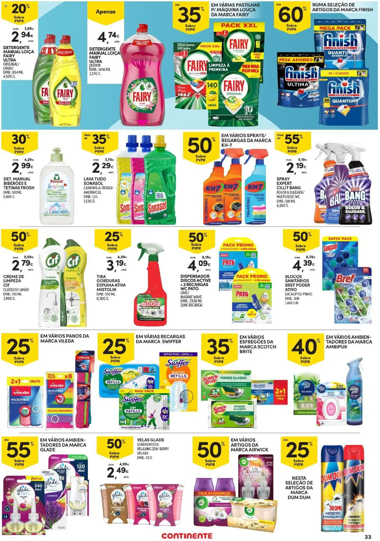 Continente folheto Açores │ válido de 15/10/2026 | Página: 33 | Produtos: Biberões, Louça, Detergente, Velas