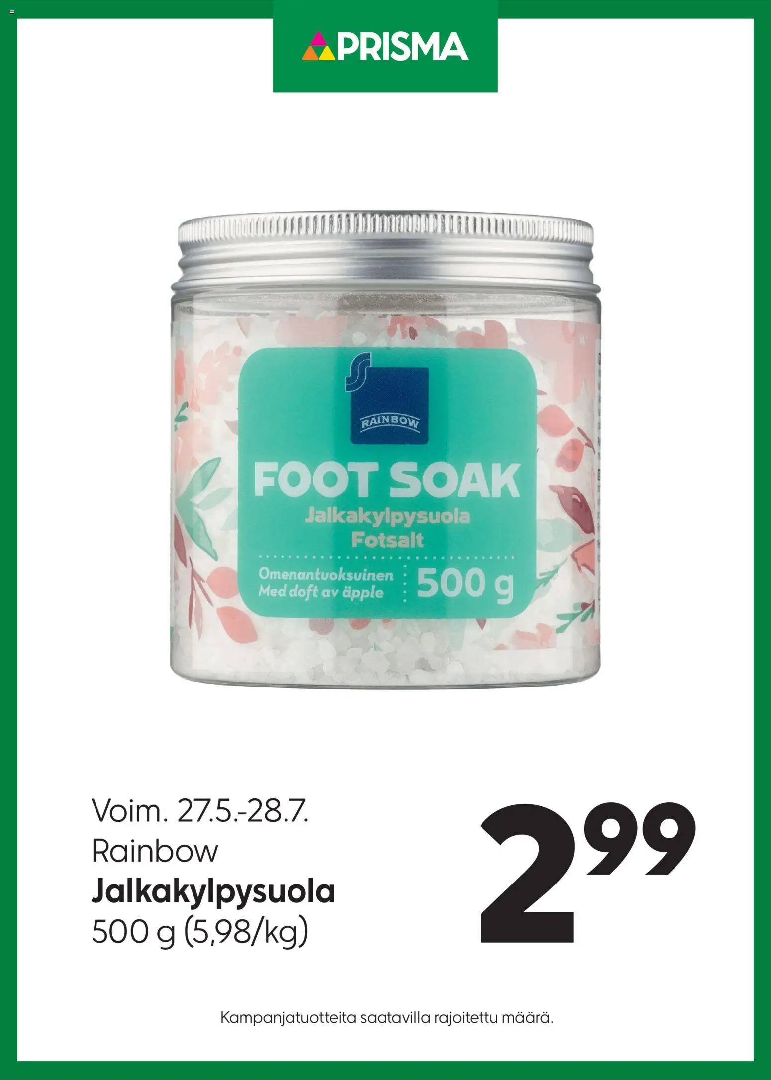 Prisma tarjoukset Jalkakylpysuola – voimassa 27.05.2026 alkaen | Sivu: 1