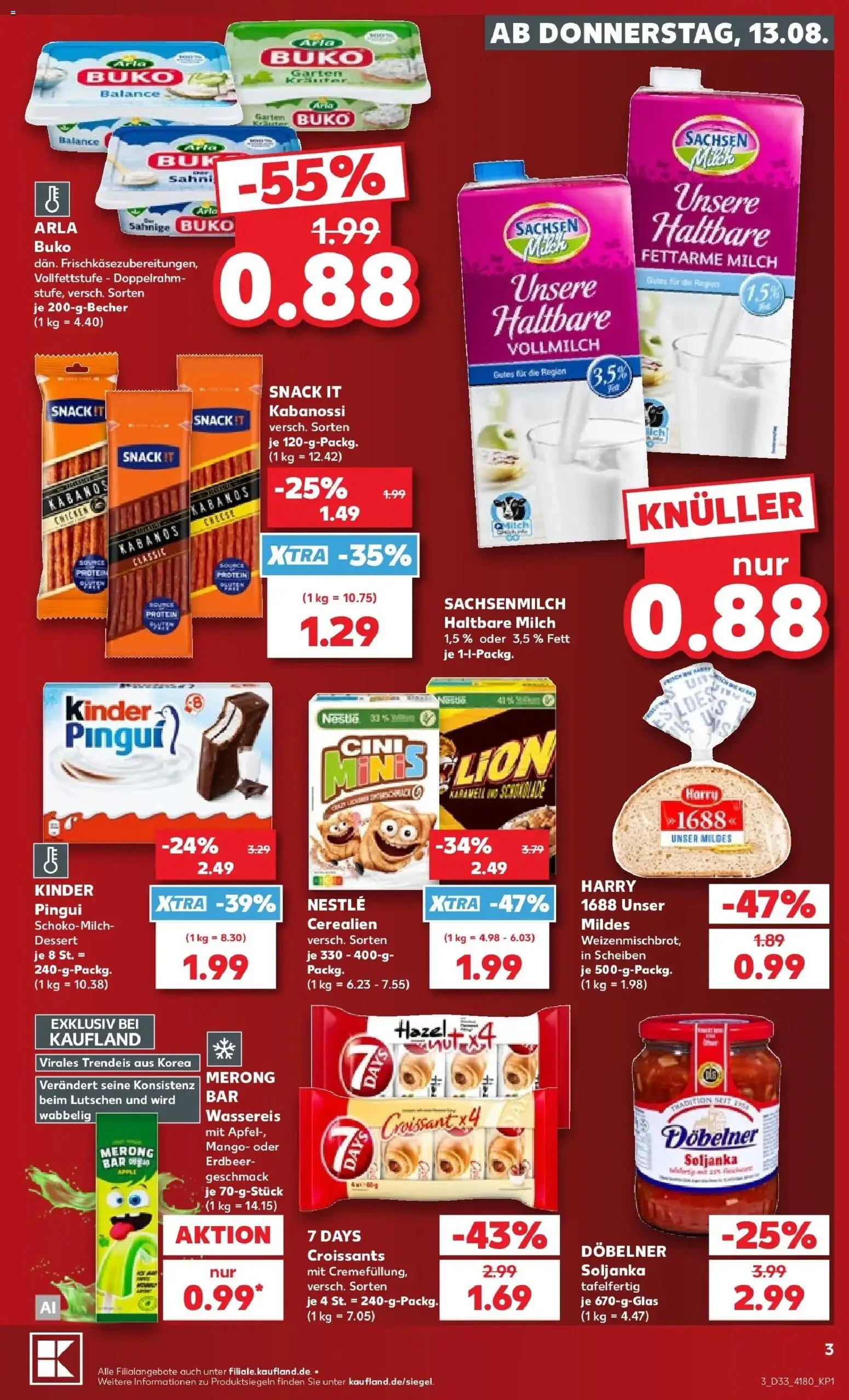 Prospekt Kaufland ab 10.08.2026 » Angebote Online zum Blättern | Seite: 16 | Produkte: Milch, Haltbare milch, Croissant, Cini Minis