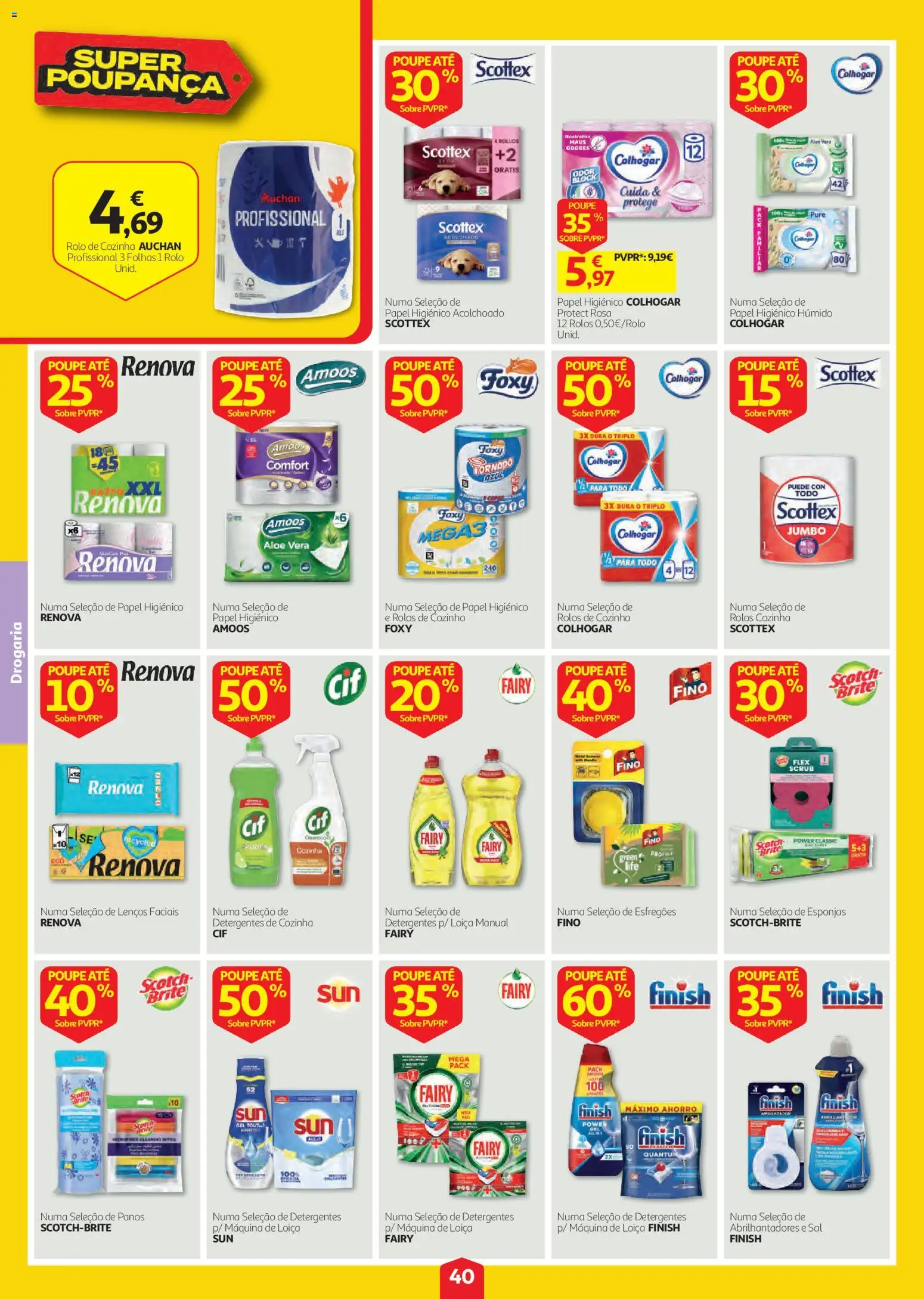 Auchan folheto │ válido de 20/08/2026 | Página: 40 | Produtos: Papel higiénico, Sal, Aloe Vera, Ambientador