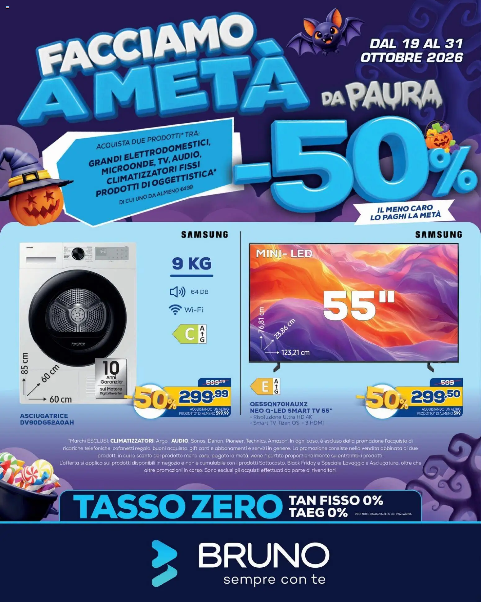 Volantino BRUNO del 19/10/2026 | Pagina: 1 | Prodotti: Tè, smart TV, Audio, Samsung