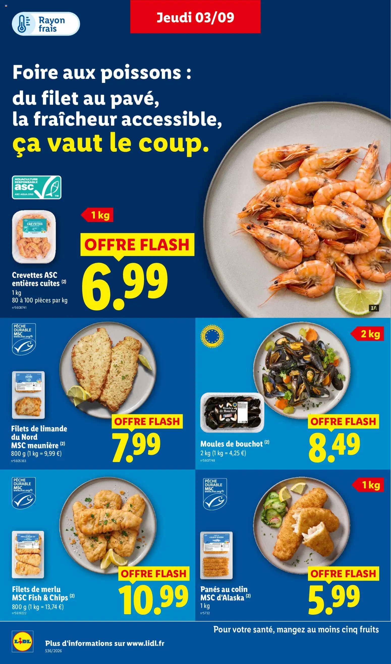 {H1} | Page: 10 | Produits: Pêche, Crevettes, Poissons, Moules de bouchot