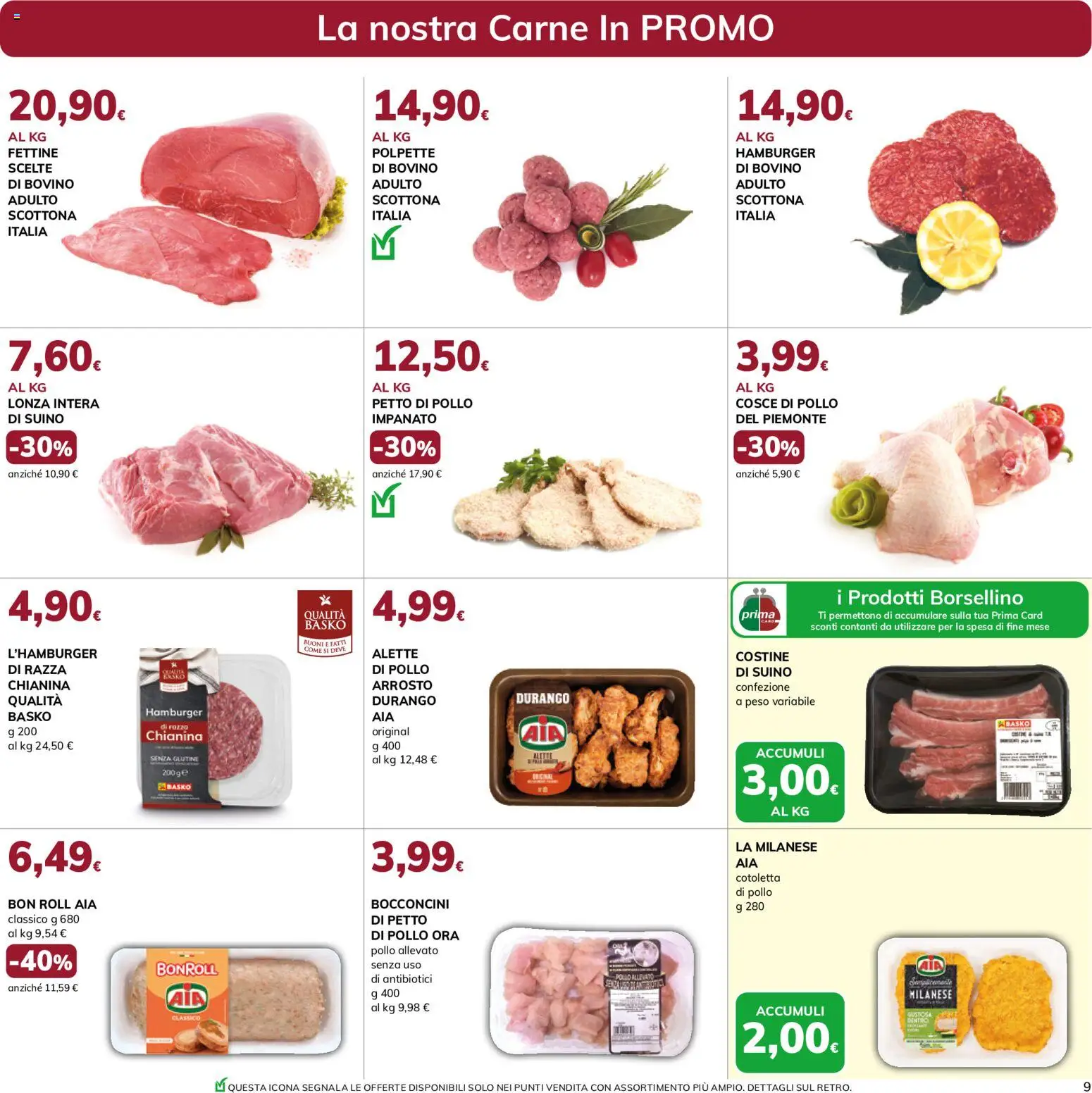 Volantino Basko del 21/08/2026 | Pagina: 9 | Prodotti: Senza glutine, Pollo, Hamburger, Cosce di pollo