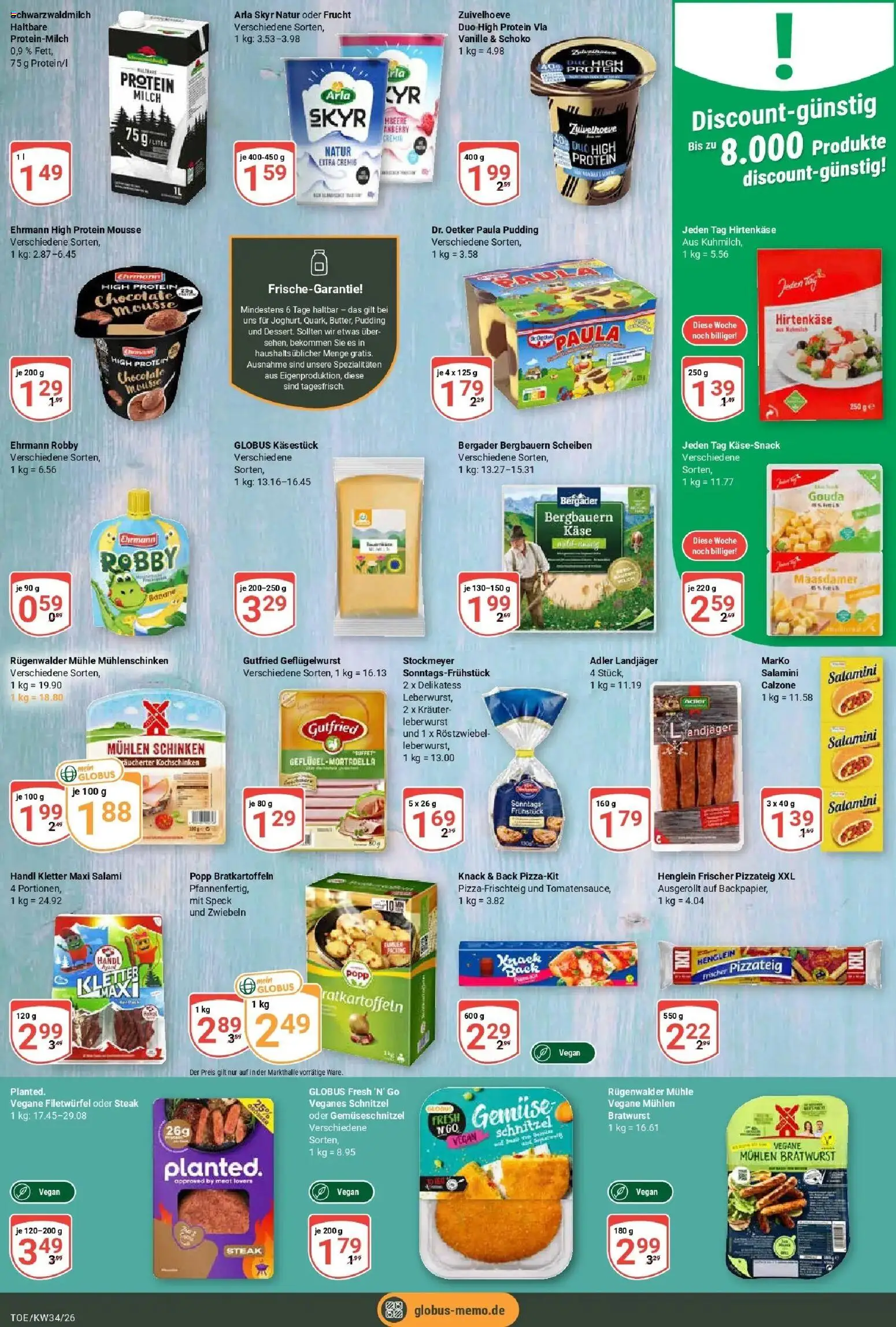 Globus Prospekt Tönisvorst (ab 17.08.2026) » Angebote online | Seite: 12 | Produkte: Mühle, Skyr, Arla skyr, Schinken