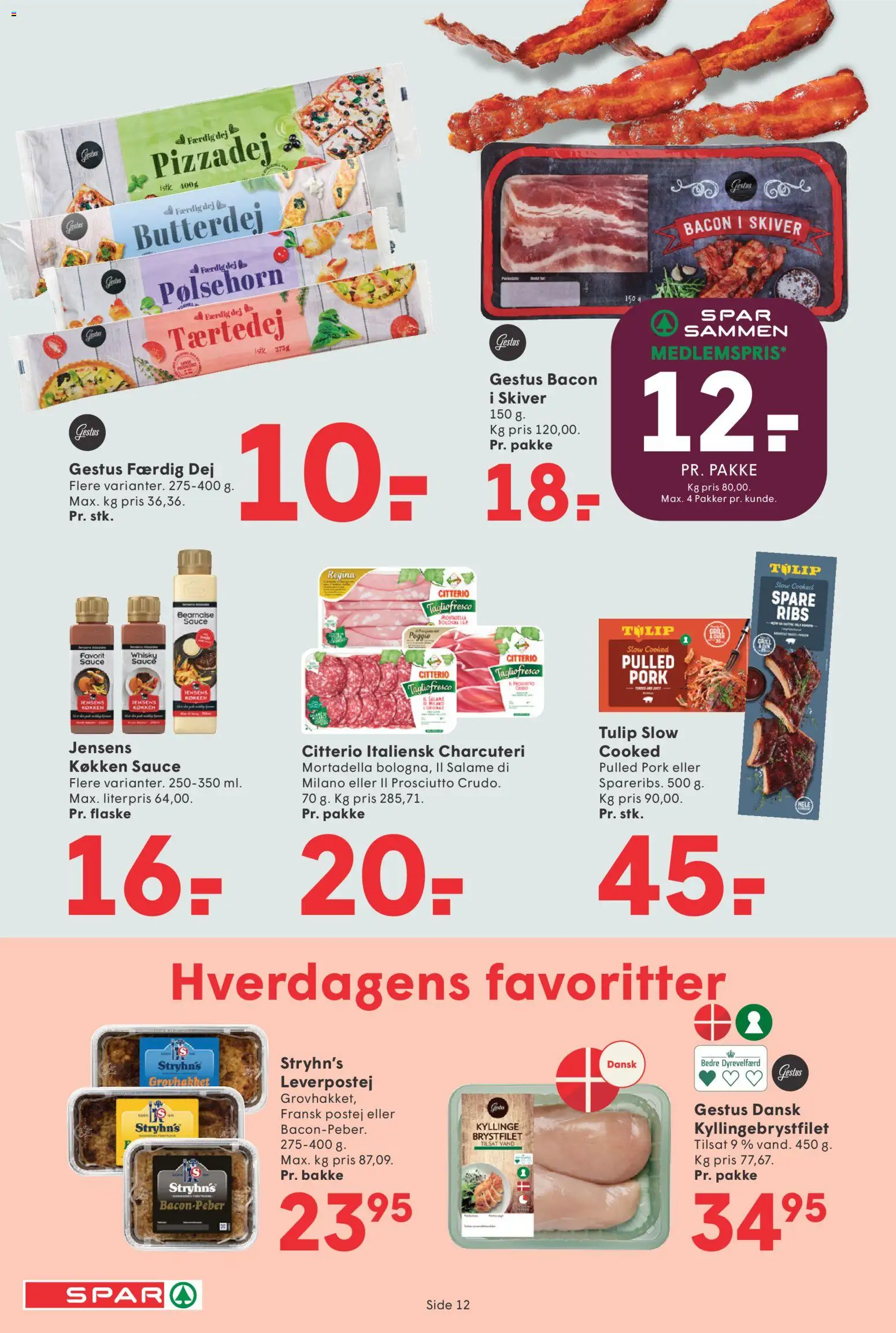 Spar tilbudsavis – gyldig fra 16/10/2026 | Side: 12 | Produkter: Butterdej, Pølsehorn, Ribs, Whisky
