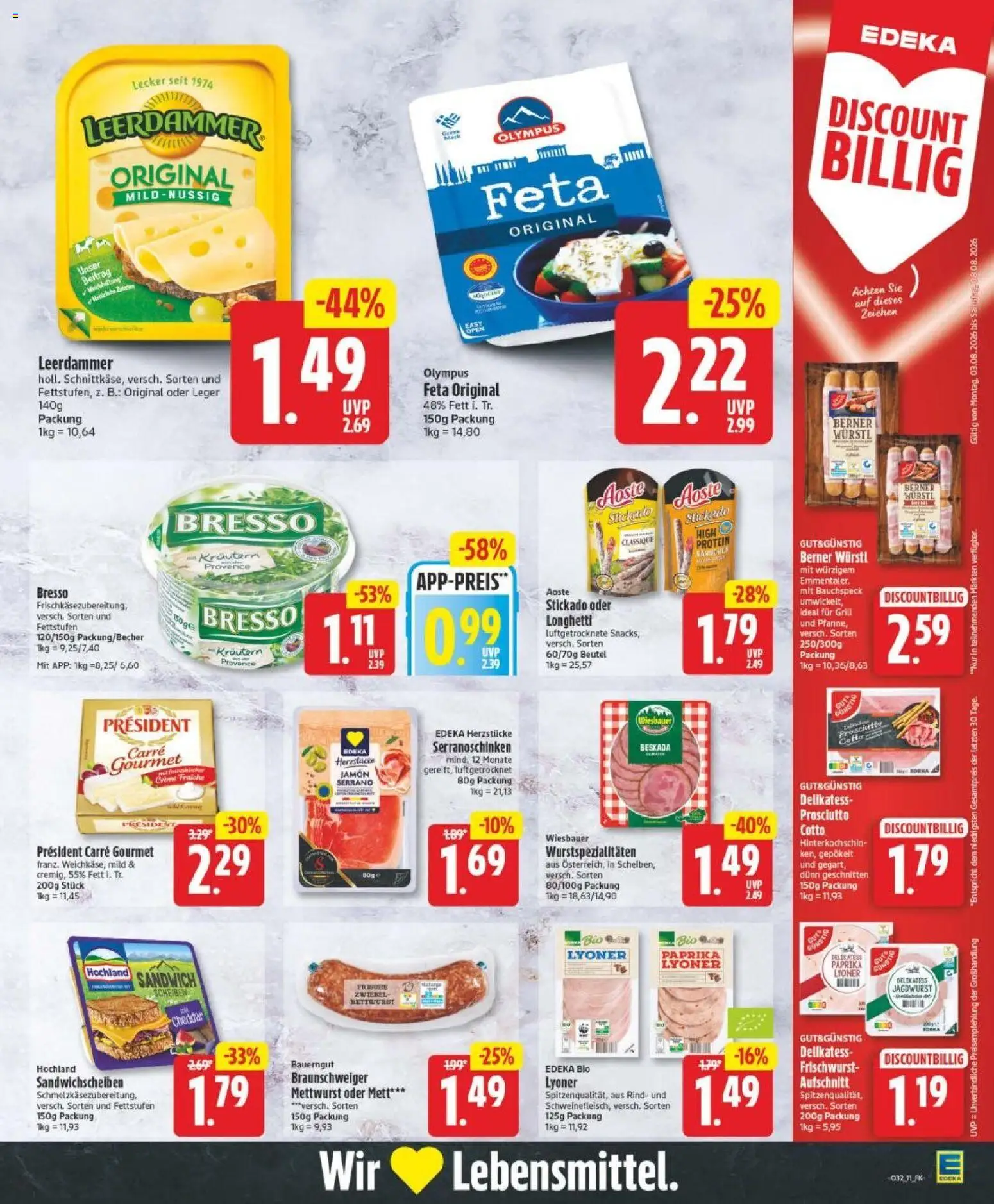 Edeka Prospekt Hannover – gültig ab 03.08.2026 | Seite: 11 | Produkte: Grill, Feta, Würstl, Bresso