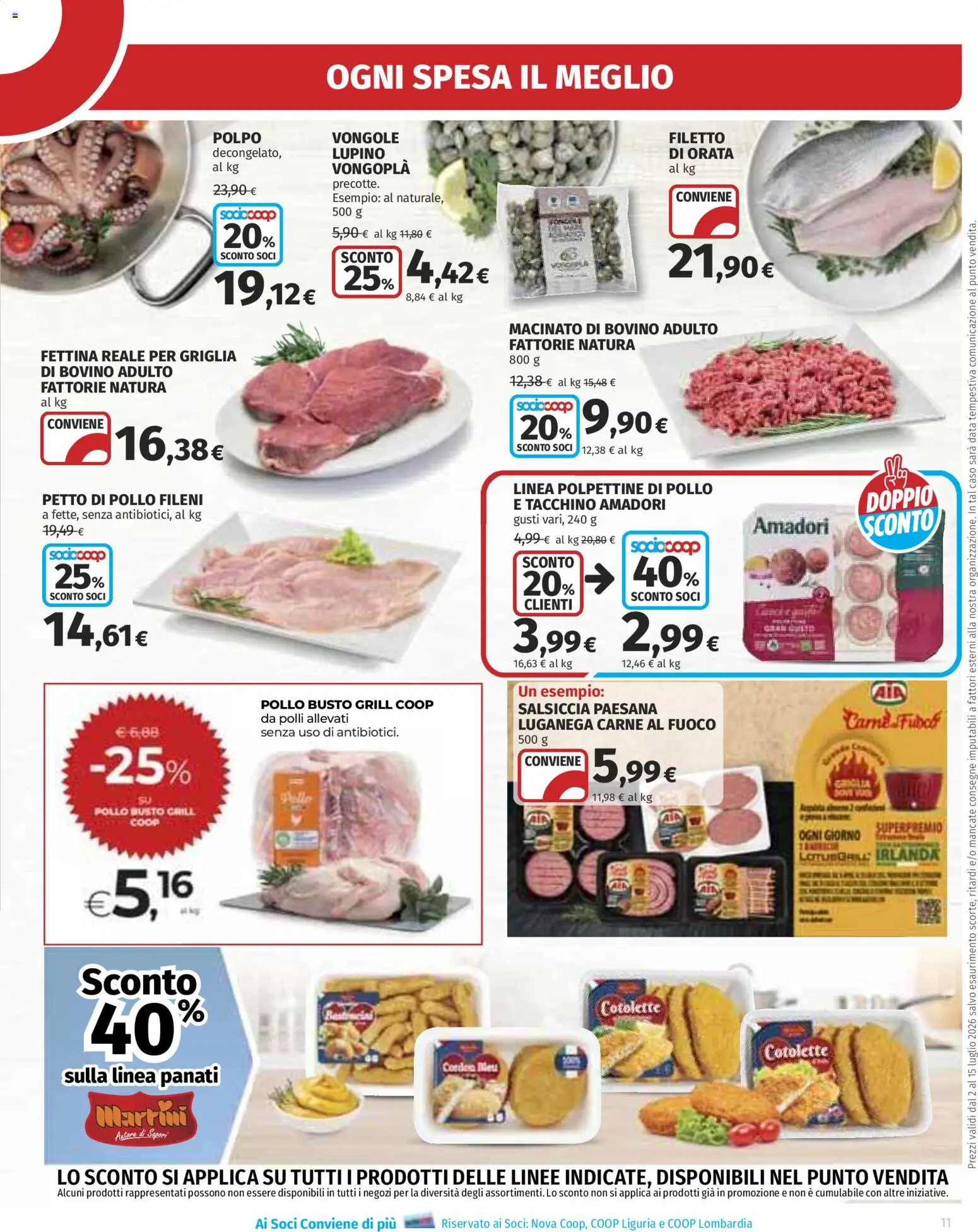 Volantino Ipercoop del 02/07/2026 | Pagina: 11 | Prodotti: Petto di Pollo, Pollo, Vongole, Macinato