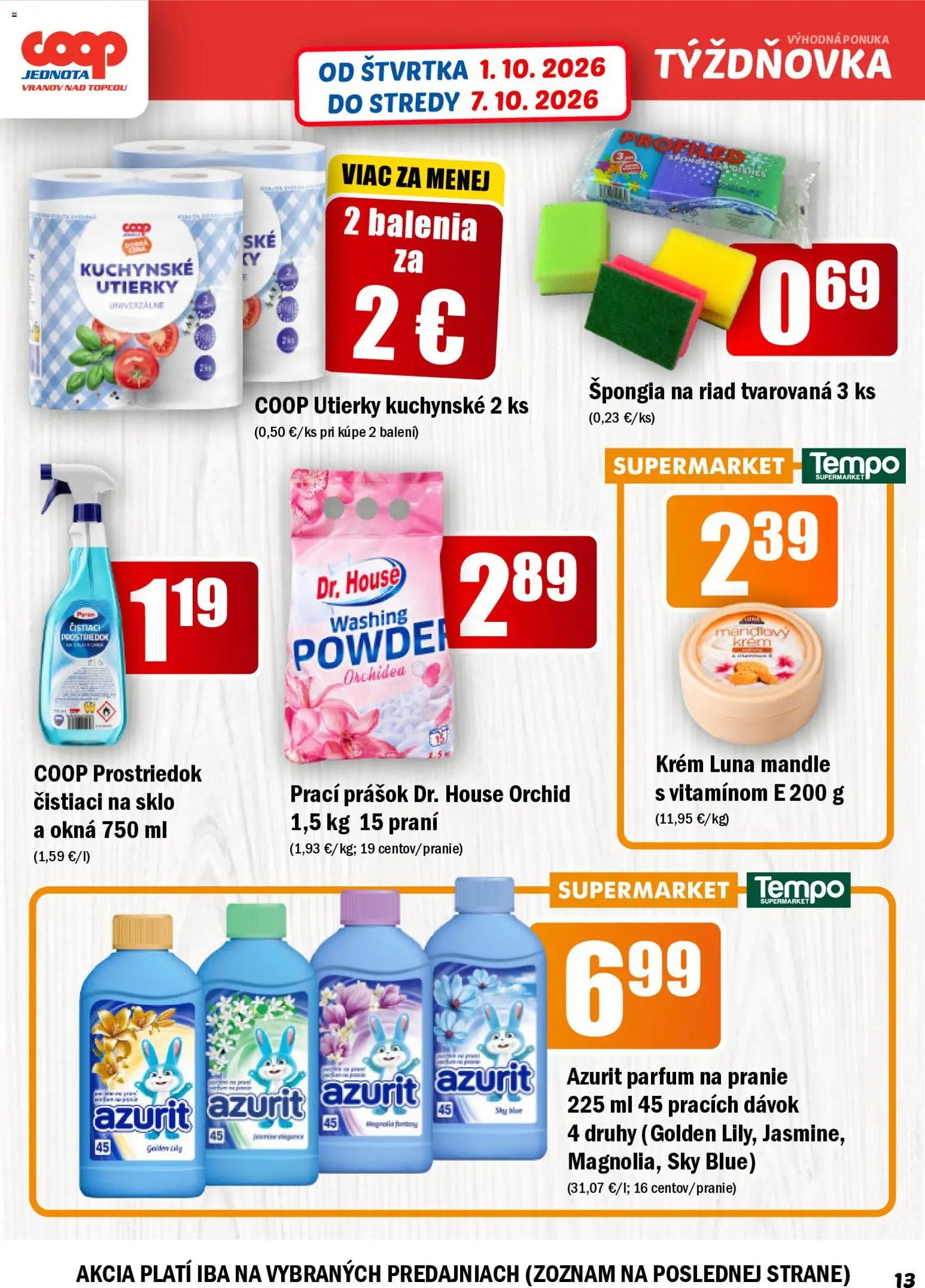 Nové COOP Jednota akcie – leták je platný od 01.10.2026 | Strana: 13
