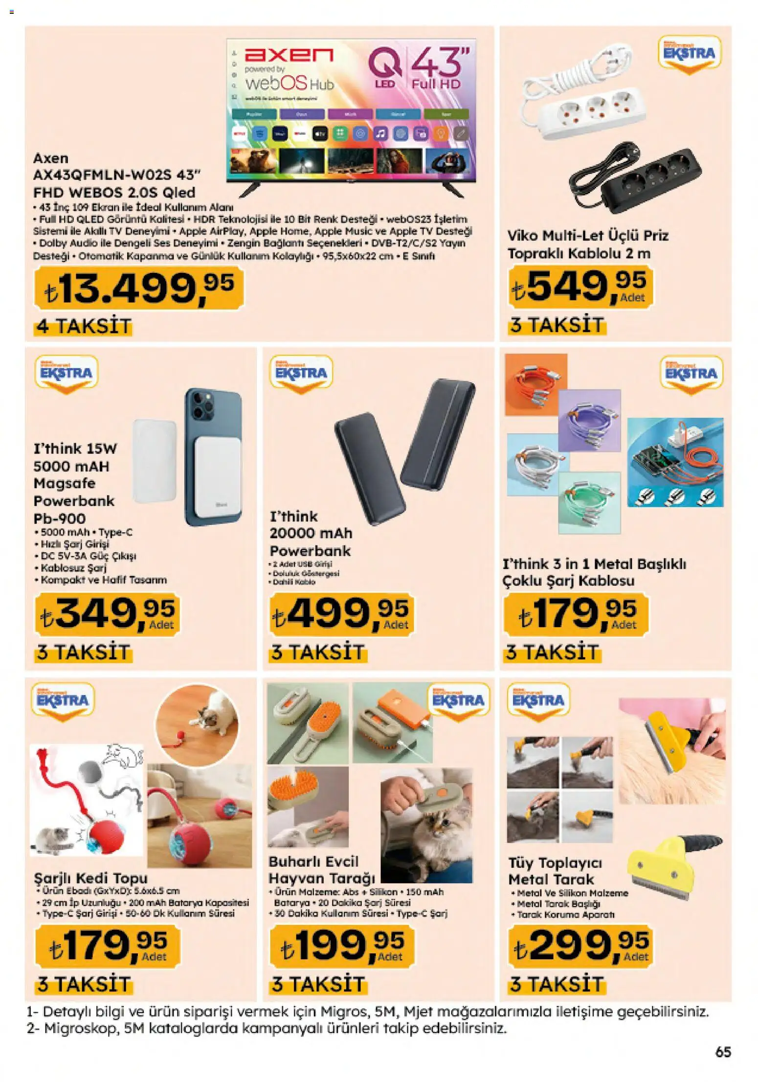 Migros Katalog - 5M Migroskop Dijital - 20 Ağustos 2026 tarihinden itibaren geçerlidir | Sayfa: 188 | Ürünler: Şarj kablosu, TV, Kablo, USB