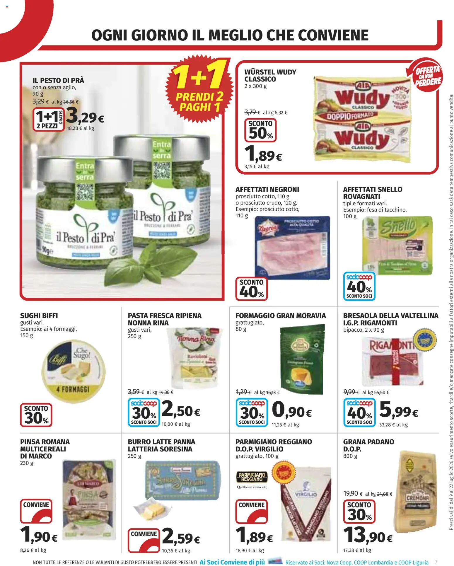 Volantino COOP del 09/07/2026 | Pagina: 7 | Prodotti: Panna, Formaggio, Burro, Parmigiano