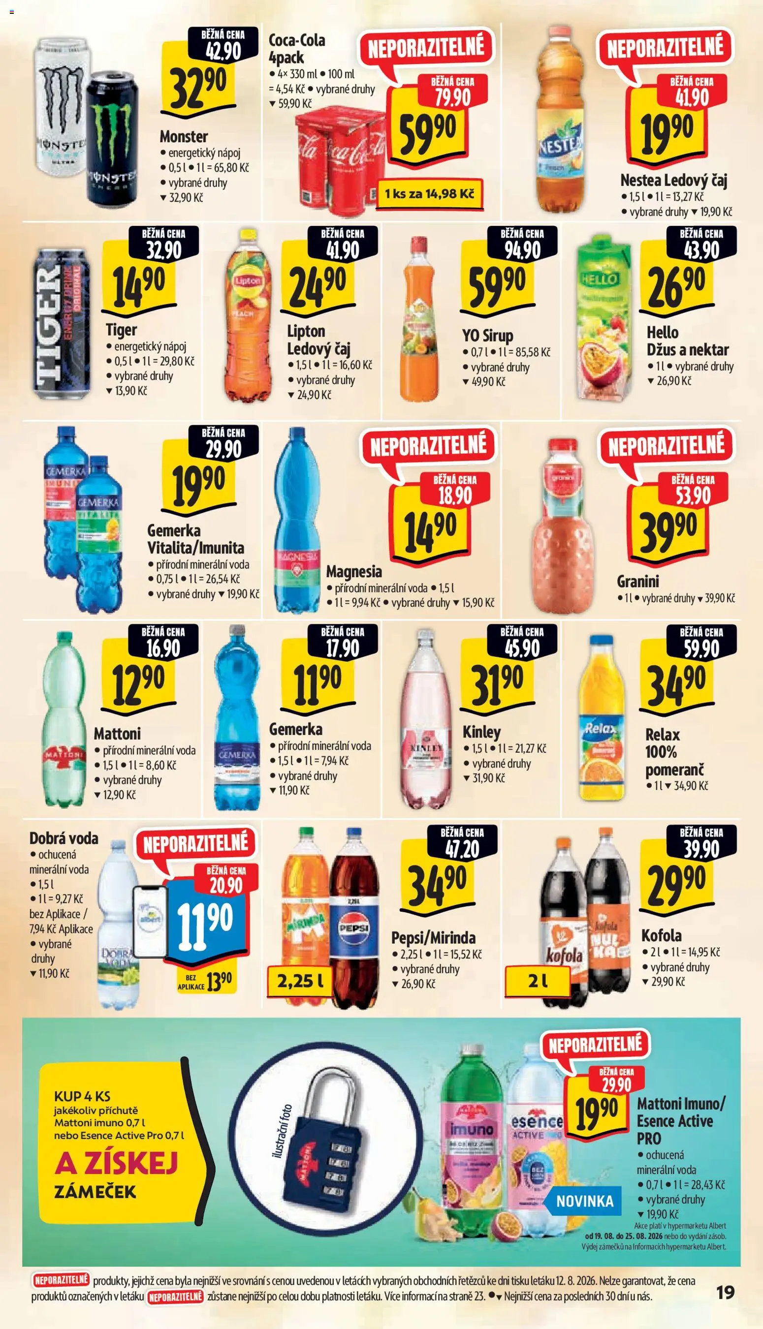 Albert leták - Hypermarket - Strakonice od 19.08.2026 | Strana: 29 | Produkty: Magnesia, Sirup YO, Minerální voda, Ledový čaj