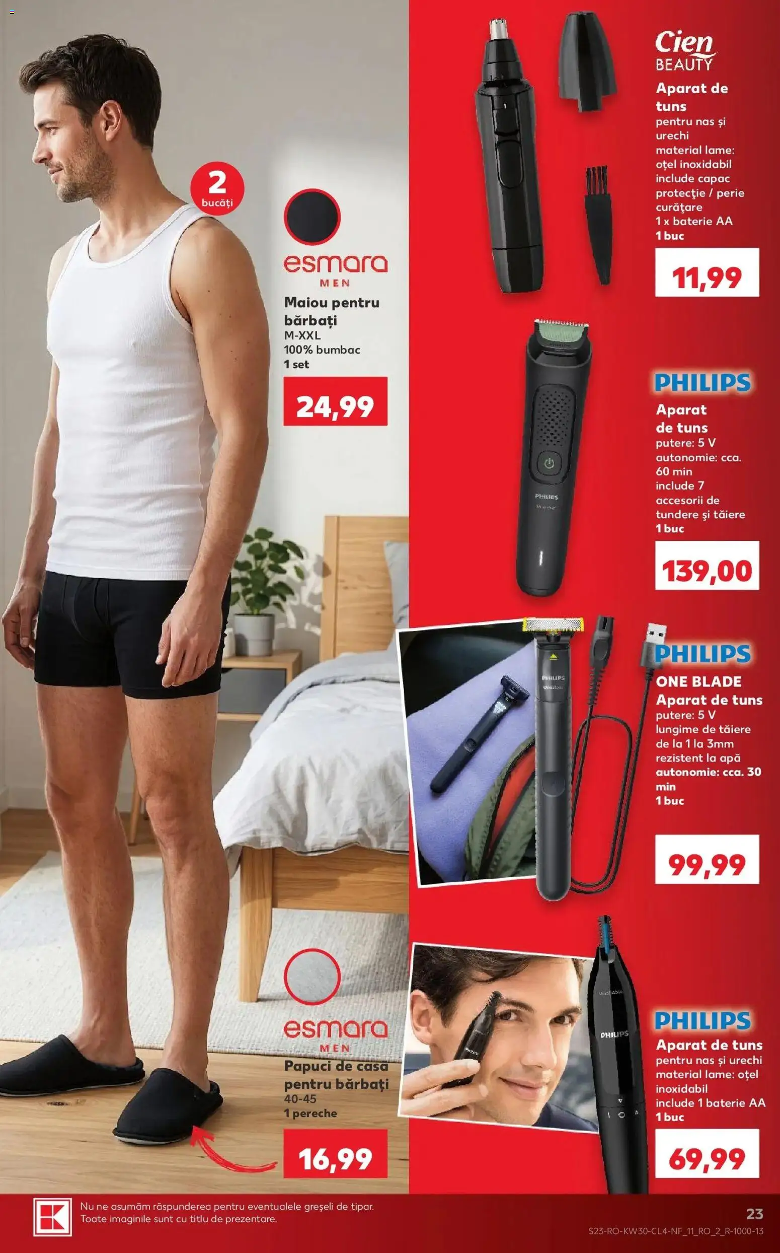 Noul catalog Kaufland – valabil de la 22.07.2026 | Pagină: 23 | Produse: Baterie, Perie, Apă, Papuci