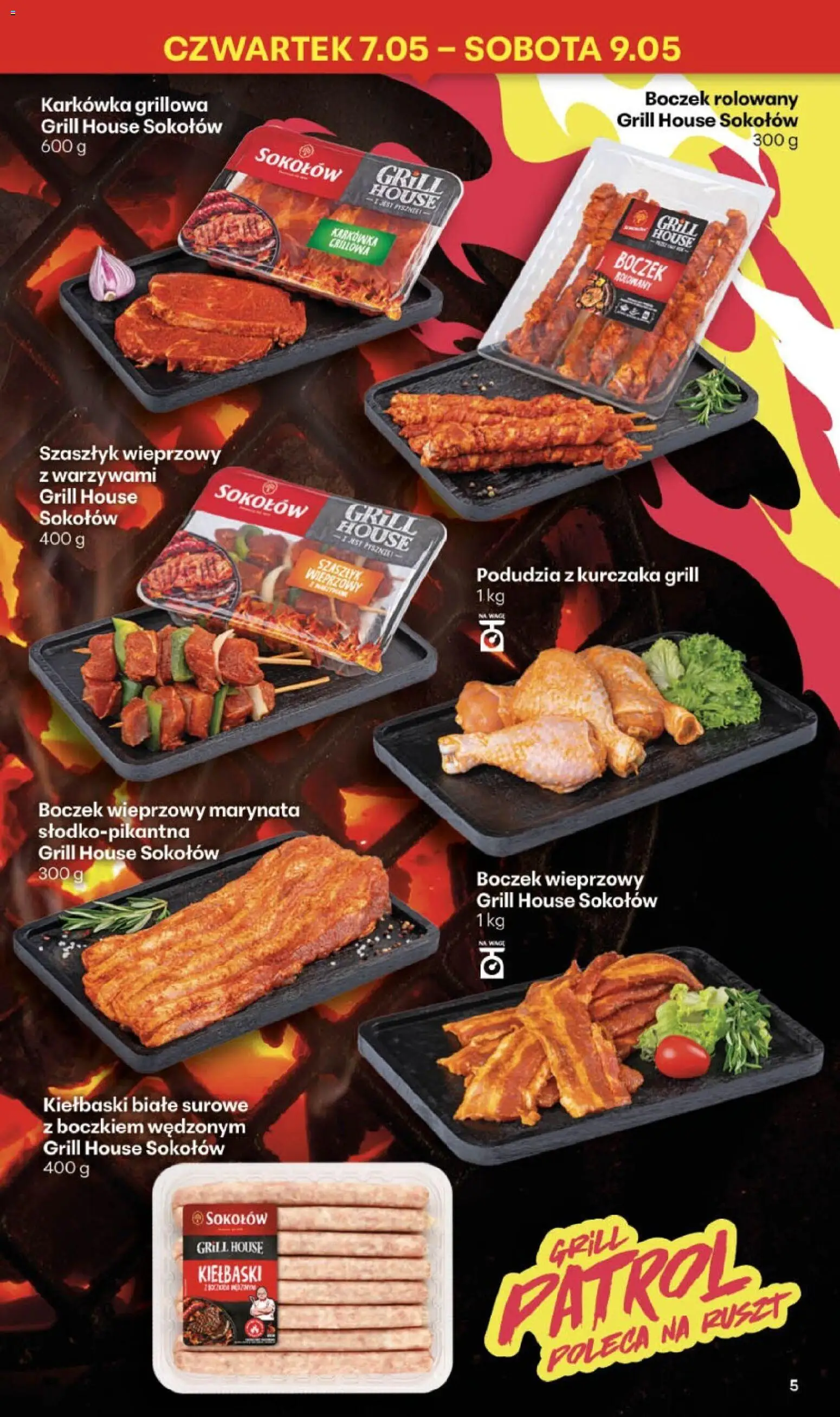 Delikatesy Centrum gazetka - Sklepy Własne od 07.05.2026 | Strona: 5 | Produkty: Karkówka, Boczek wieprzowy, Grill, Boczek
