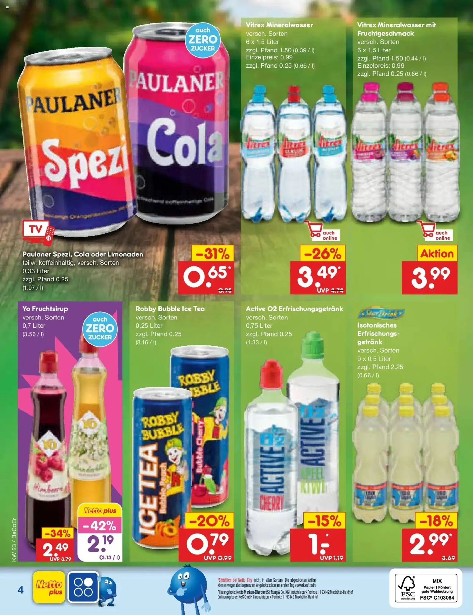 Netto Marken-Discount Prospekt Weimar – gültig ab 01.06.2026 | Seite: 29 | Produkte: Cola, Mineralwasser, Zucker, Paulaner