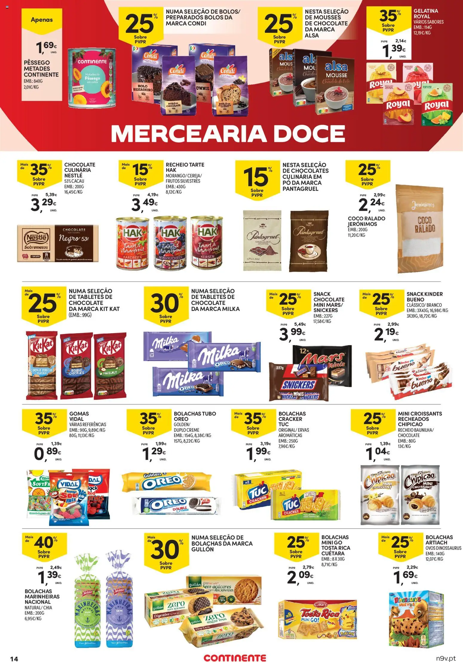 Continente Açores │ válido de 28.05.2026 | Página: 14 | Produtos: Bolo, Chocolates, Ovos, Nestlé