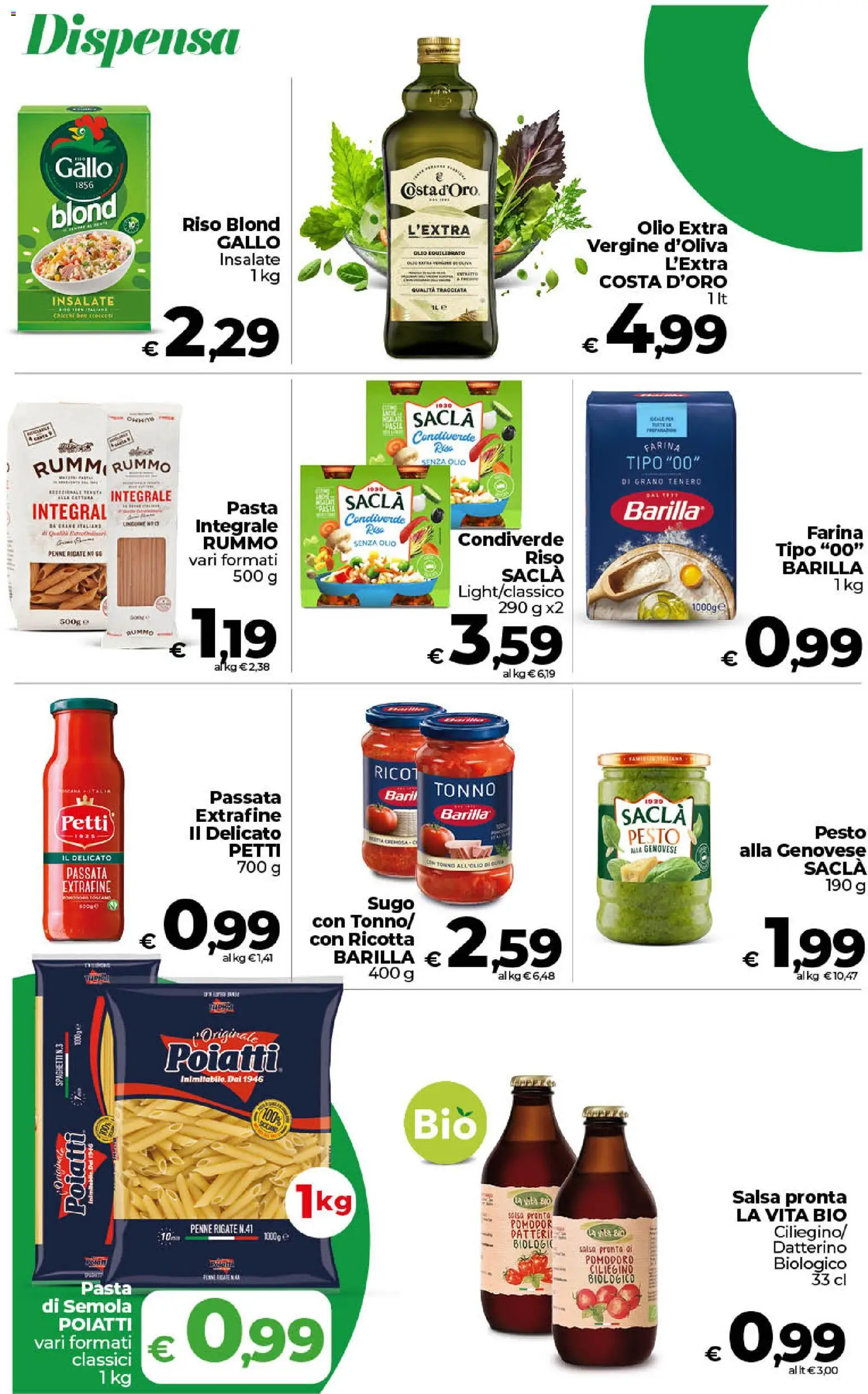 Volantino COOP del 31/07/2026 | Pagina: 14 | Prodotti: Farina, Tonno, Olio extra vergine, Penne