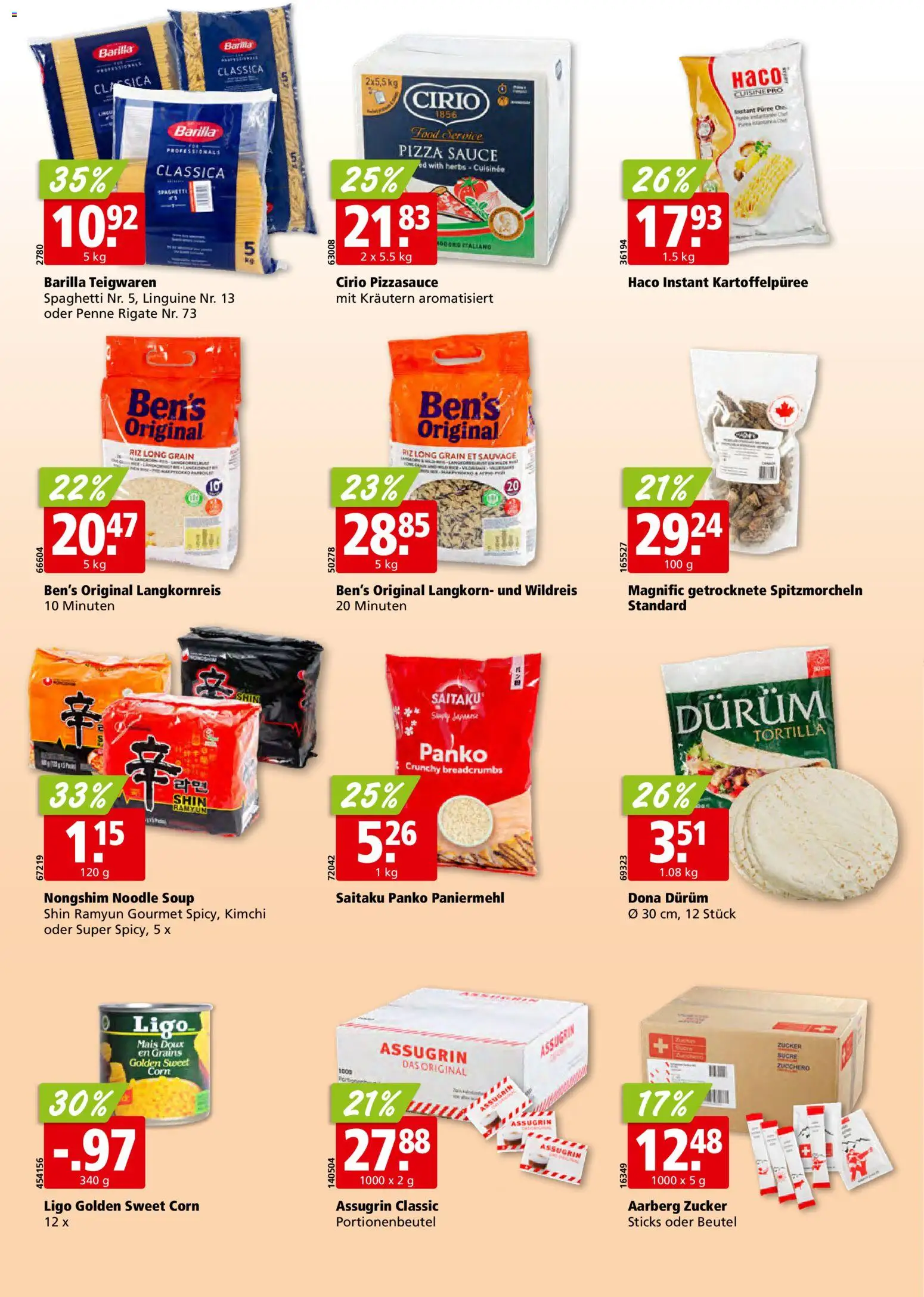 Aligro aktionen Schlieren, Gossau SG, Frauenfeld, Rapperswil-Jona, Sargans, Bern – gültig ab 21.09.2026 | Seite: 22 | Produkte: Barilla, Mais, Teigwaren, Zucker