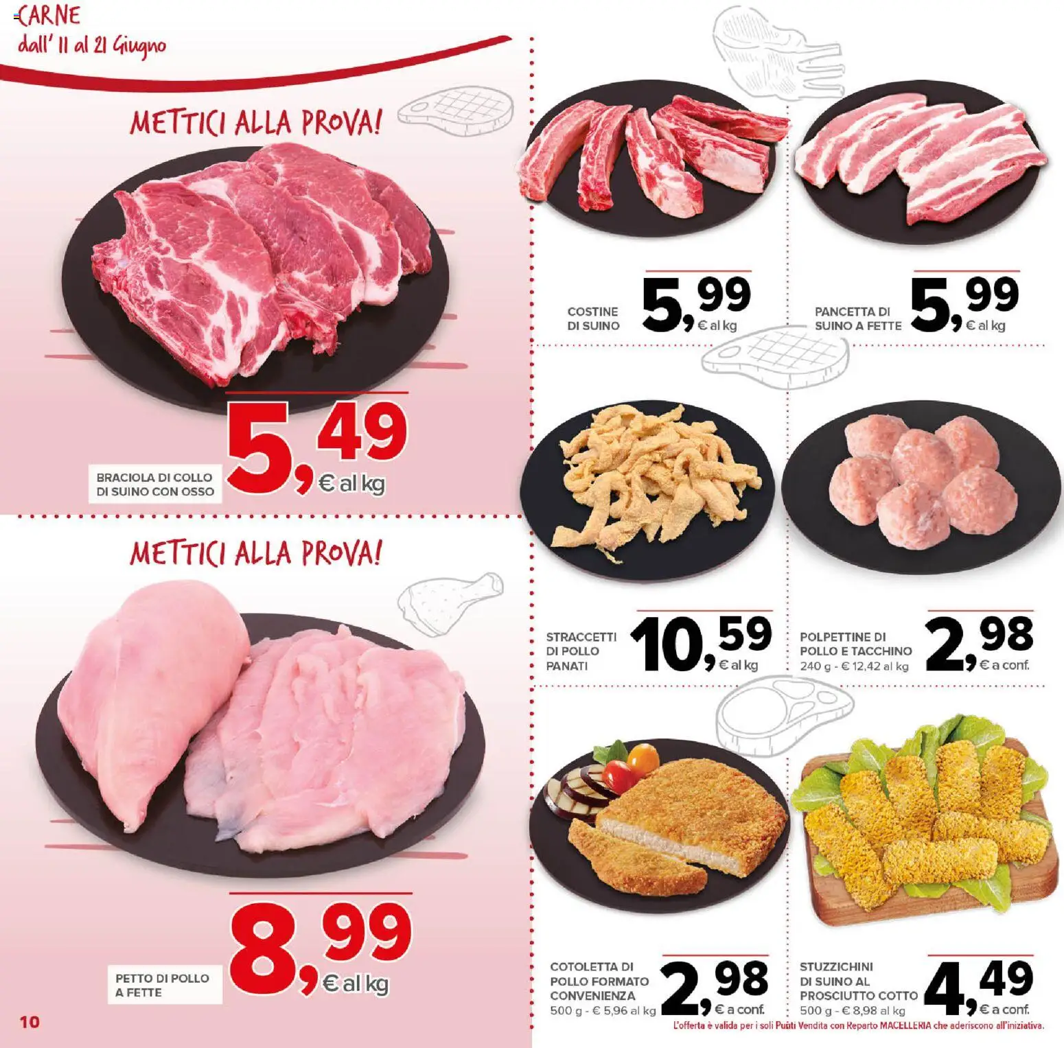 Volantino Todis del 11.06.2026 | Pagina: 10 | Prodotti: Petto di Pollo, Prosciutto Cotto, Pollo, Suino