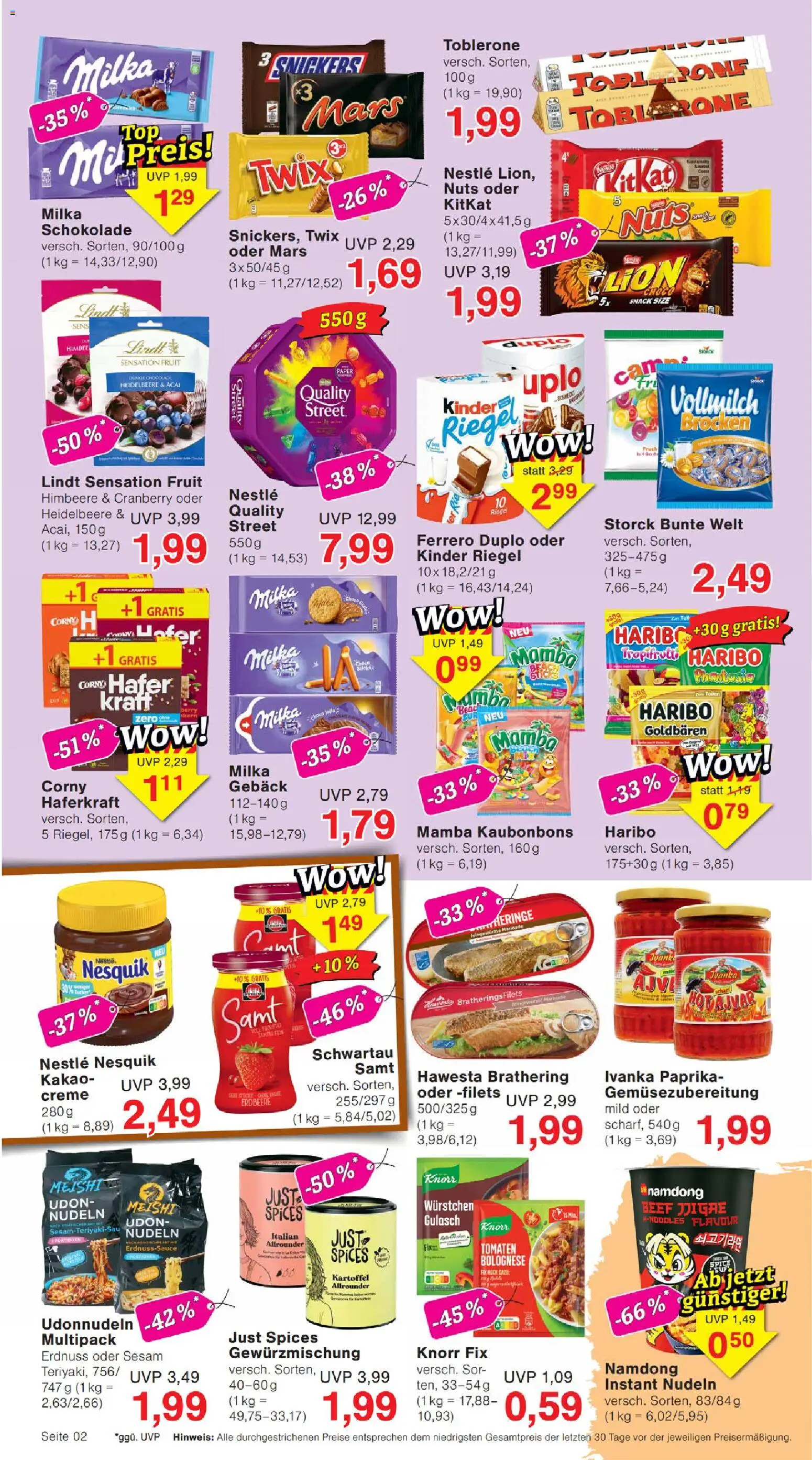 Wiglo Wunderland Prospekt – gültig ab 11.05.2026 | Seite: 2 | Produkte: Schokolade, Knorr, Snickers, Creme