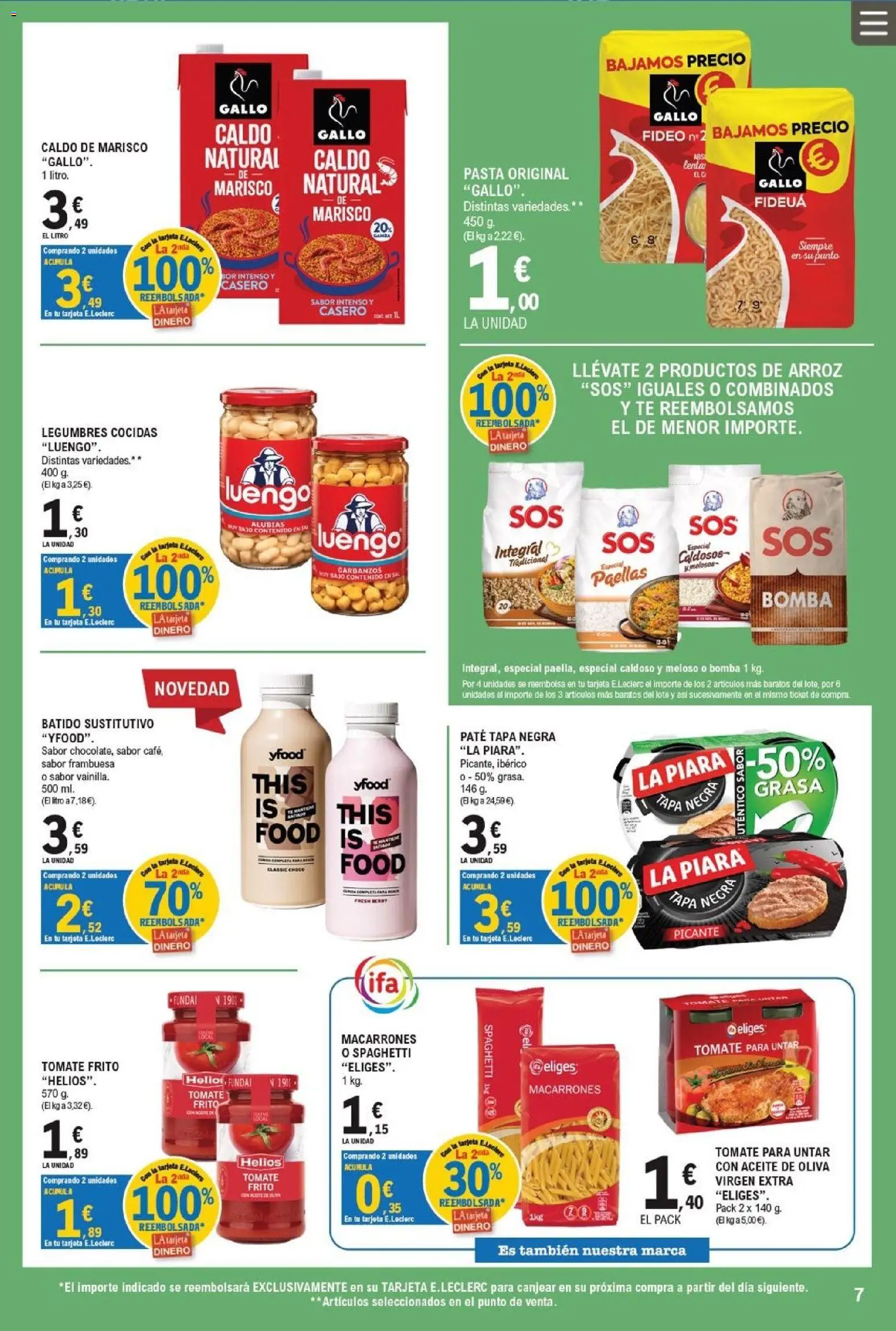 E.Leclerc Miranda de Ebro │ válido desde el 17/07/2026 | Página: 7 | Productos: Paté, Pasta, Té, Aceite de oliva