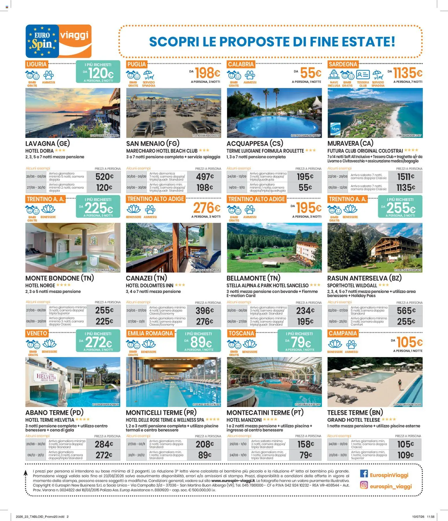 Volantino Eurospin del 10/08/2026 | Pagina: 1 | Prodotti: Bevande, Piscina, Letto