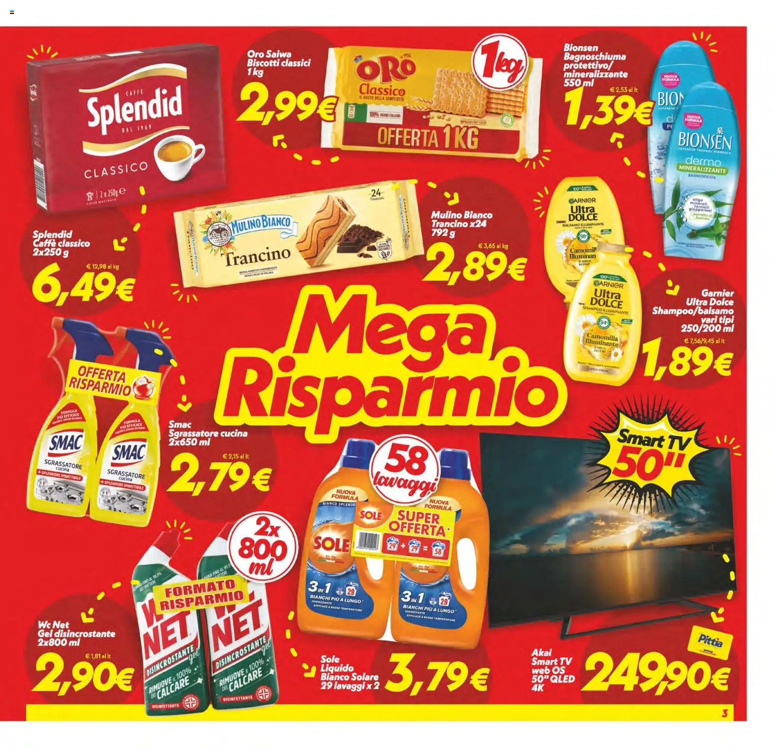 Volantino SuperConveniente del 29.05.2026 | Pagina: 3 | Prodotti: Biscotti, Sgrassatore, WC, Macinato