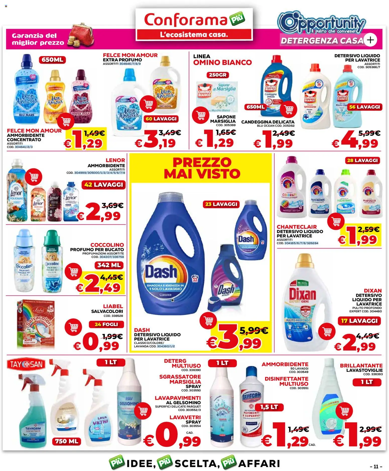 Volantino Conforama del 04.06.2026 | Pagina: 11 | Prodotti: Ammorbidente, Sgrassatore, Lavastoviglie, Lavanda